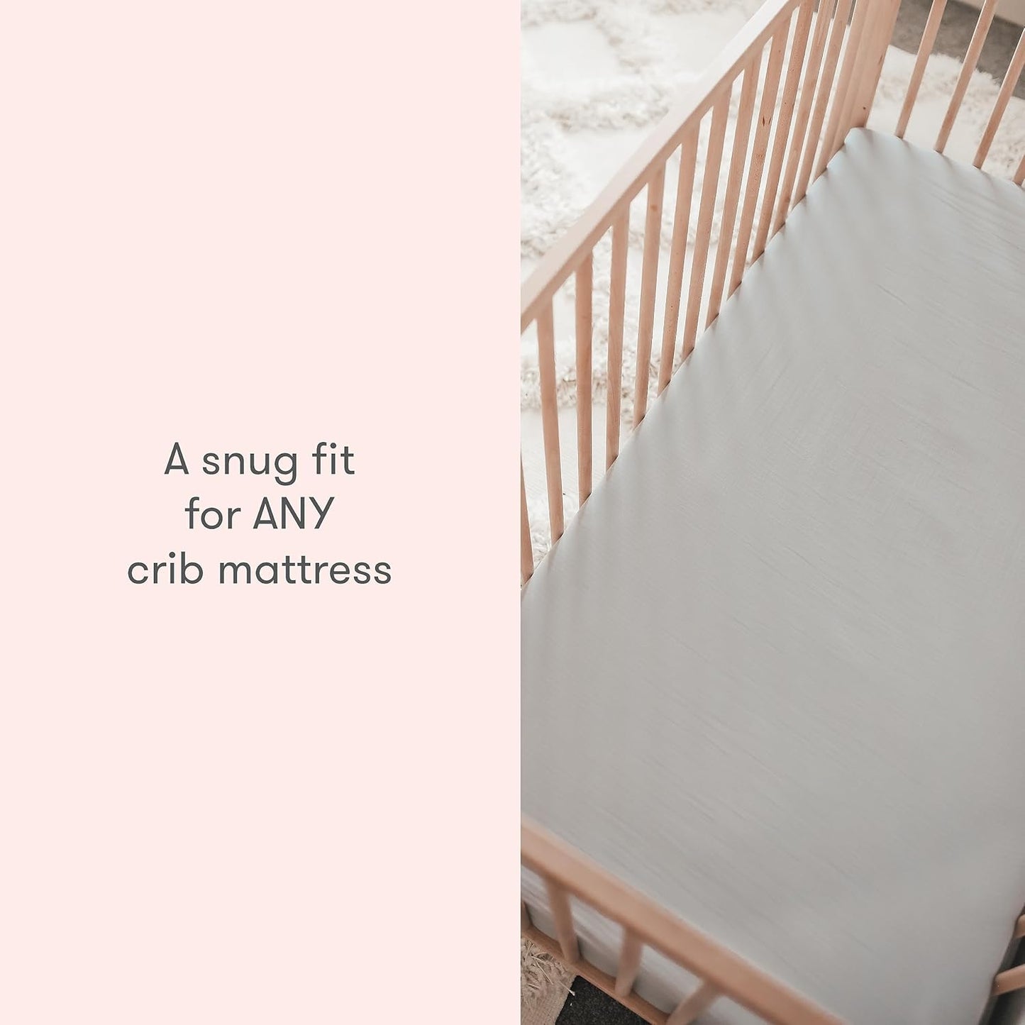 Newton Baby Fitted Single Layer Crib Sheet (2-Pack) - Ultra Breathable and Soft, Organic Cotton, Fits All Standard Cribs, Clay
