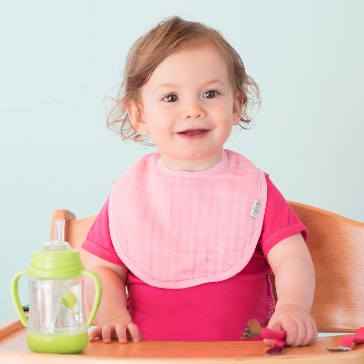 green sprouts Absorbent Organic Cotton Muslin Bibs, 0-12mo Hypoallergenic, STANDARD 100 by OEKO-TEX Certified, Tested for Hormones
