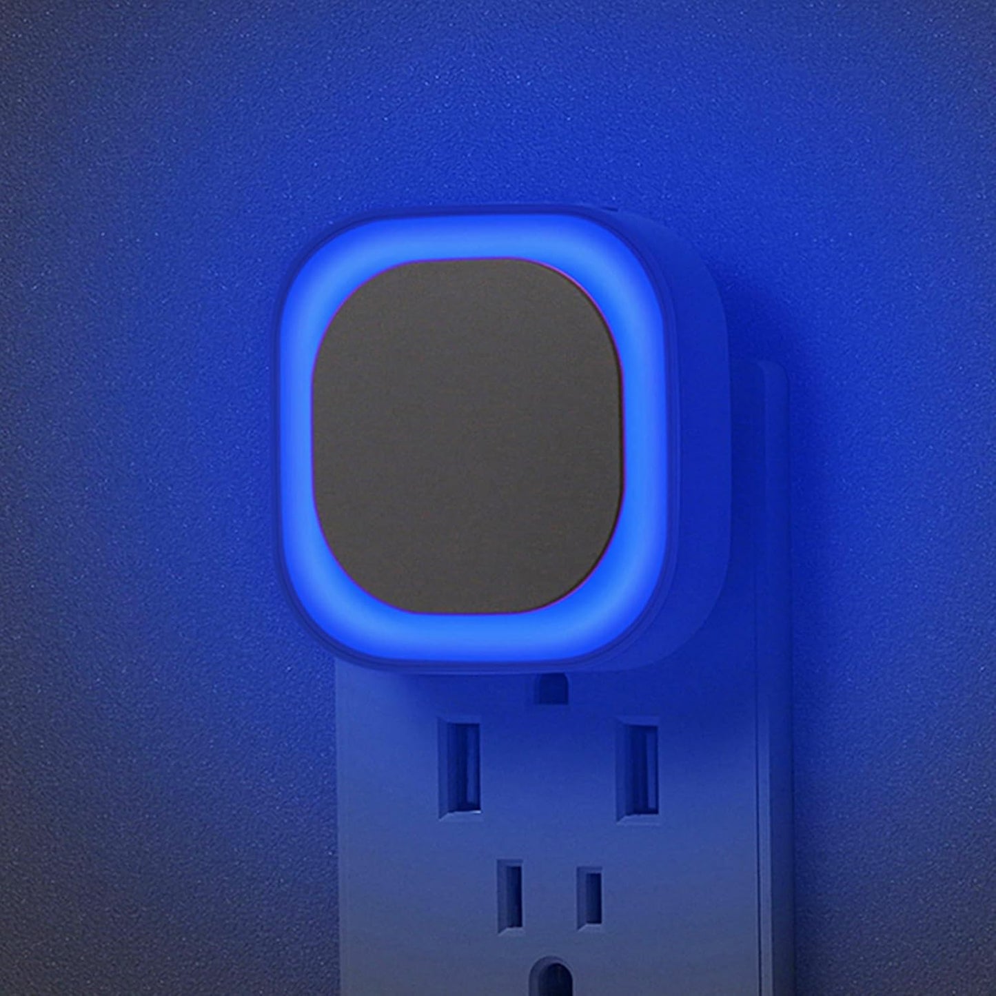 2 Pack Plug in Dimmable Night Light, Blue Nightlight, Auto Dusk to Dawn Sensor, LED Night Light, Soft Glow, Diffused Light for Bathroom, Hallway, Stairs, Kitchen, Bedroom