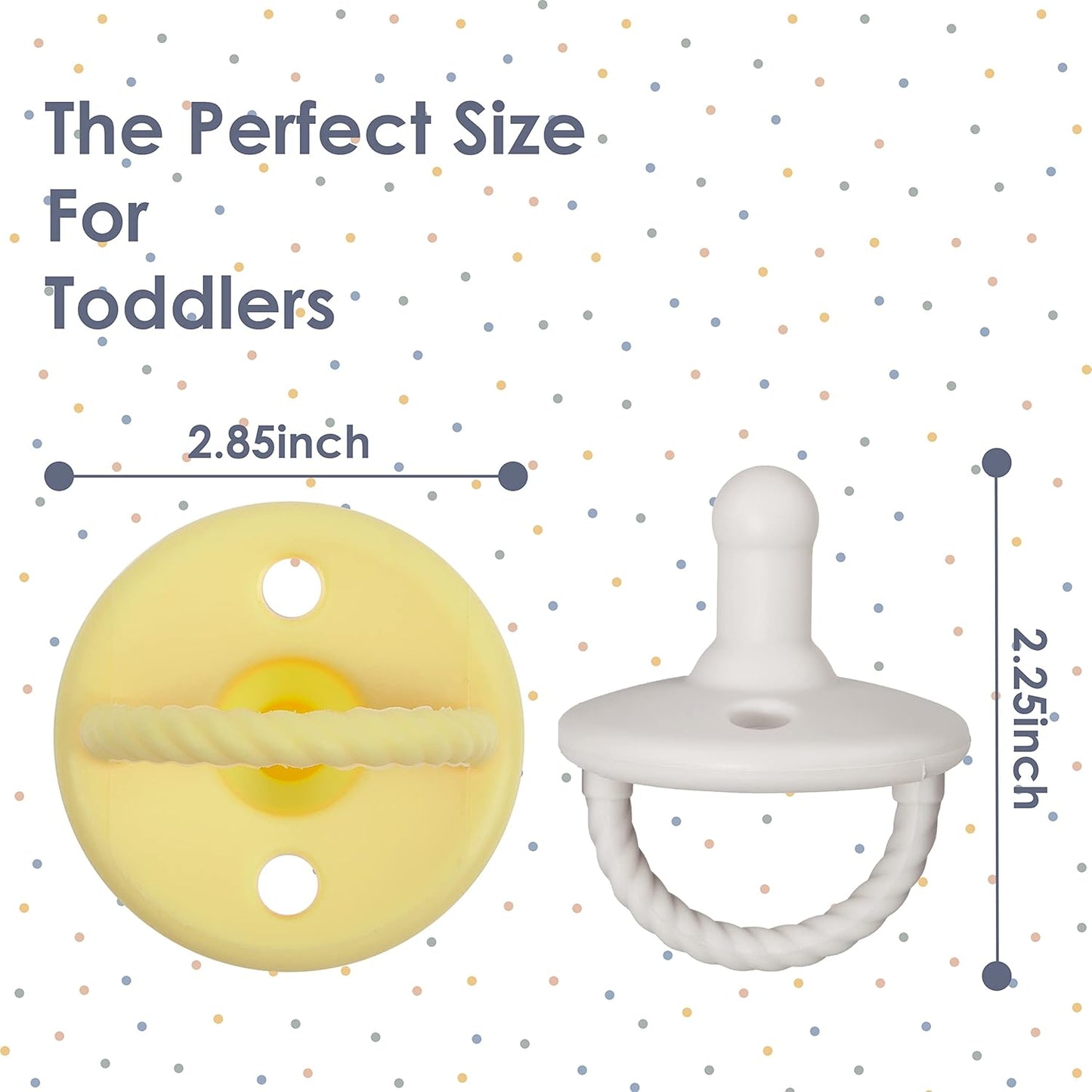 Sweet Child Pacifiers 0-18 Months, Set of 6 Ultra-Light Silicone Binkies with Collapsible Handle & 3 Air Holes for Added Safety, Best Newborn Pacifiers for Baby Boys Or Girls