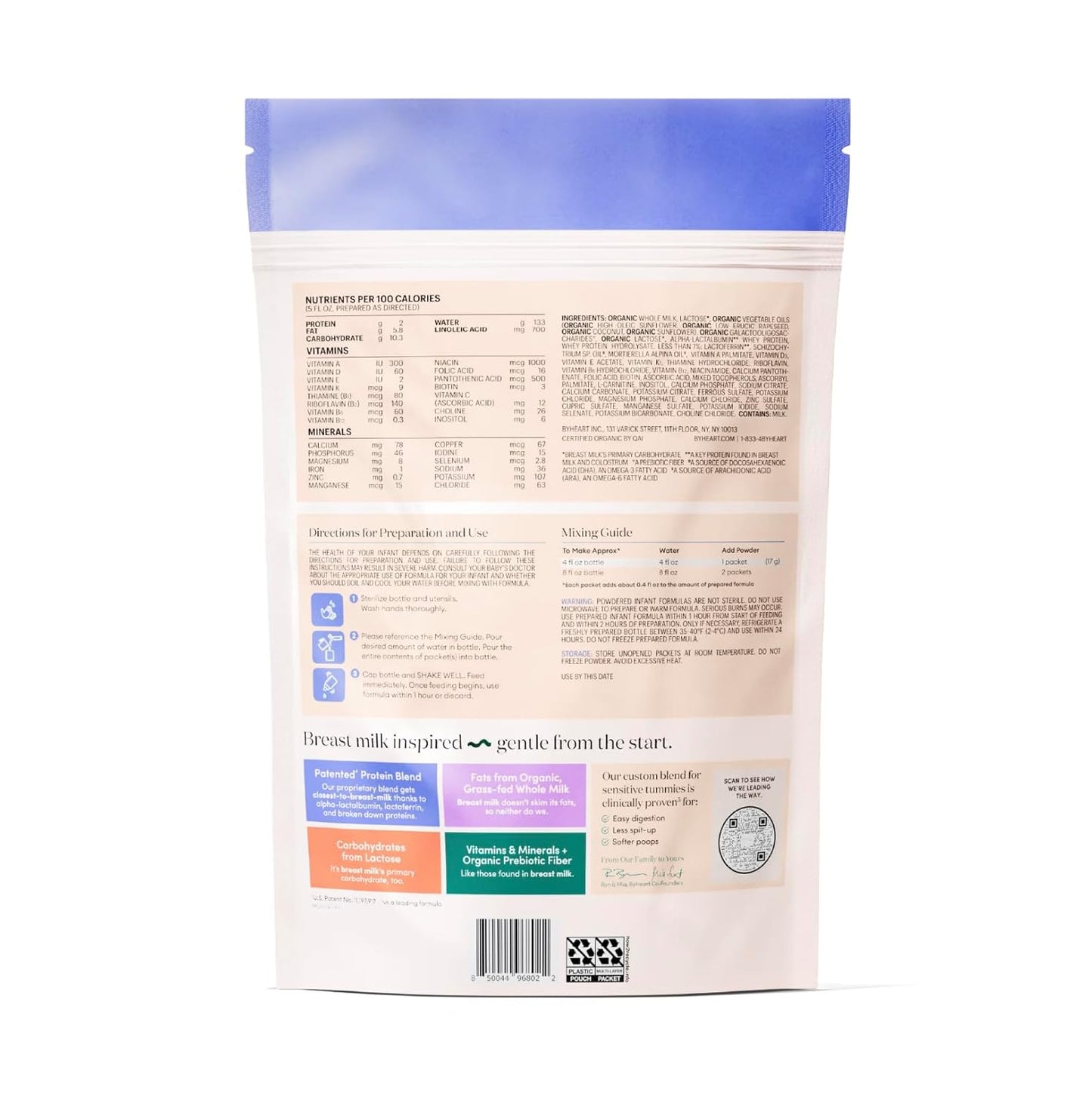 ByHeart Whole Nutrition Anywhere Pack™ Infant Formula Powder, Made with Organic Whole Milk, 14 Count