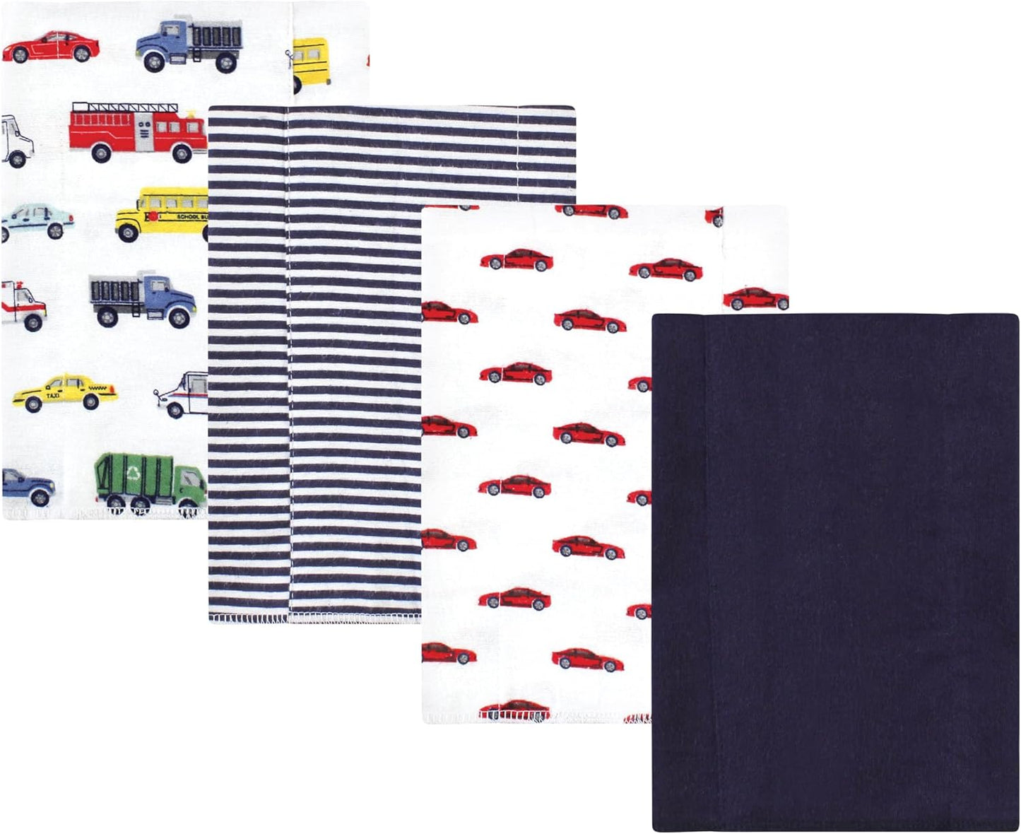 Luvable Friends Hudson Baby Flannel Burp Cloths 4pk, Travel Adventures