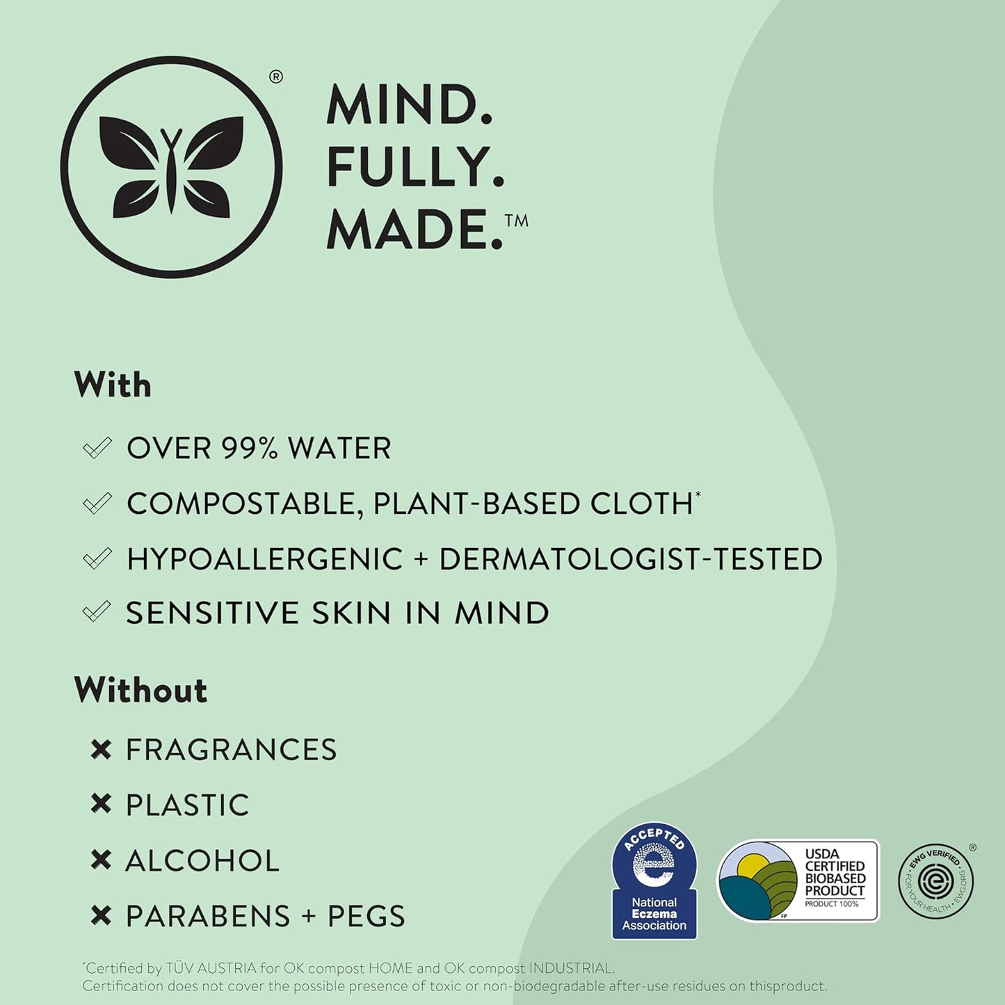 The Honest Company Clean Conscious Multi-Use Wipes Hypoallergenic and Unscented for Sensitive Baby Skin Over 99% Water Compostable Plant Based Baby Wipes Pattern Play 10 Count