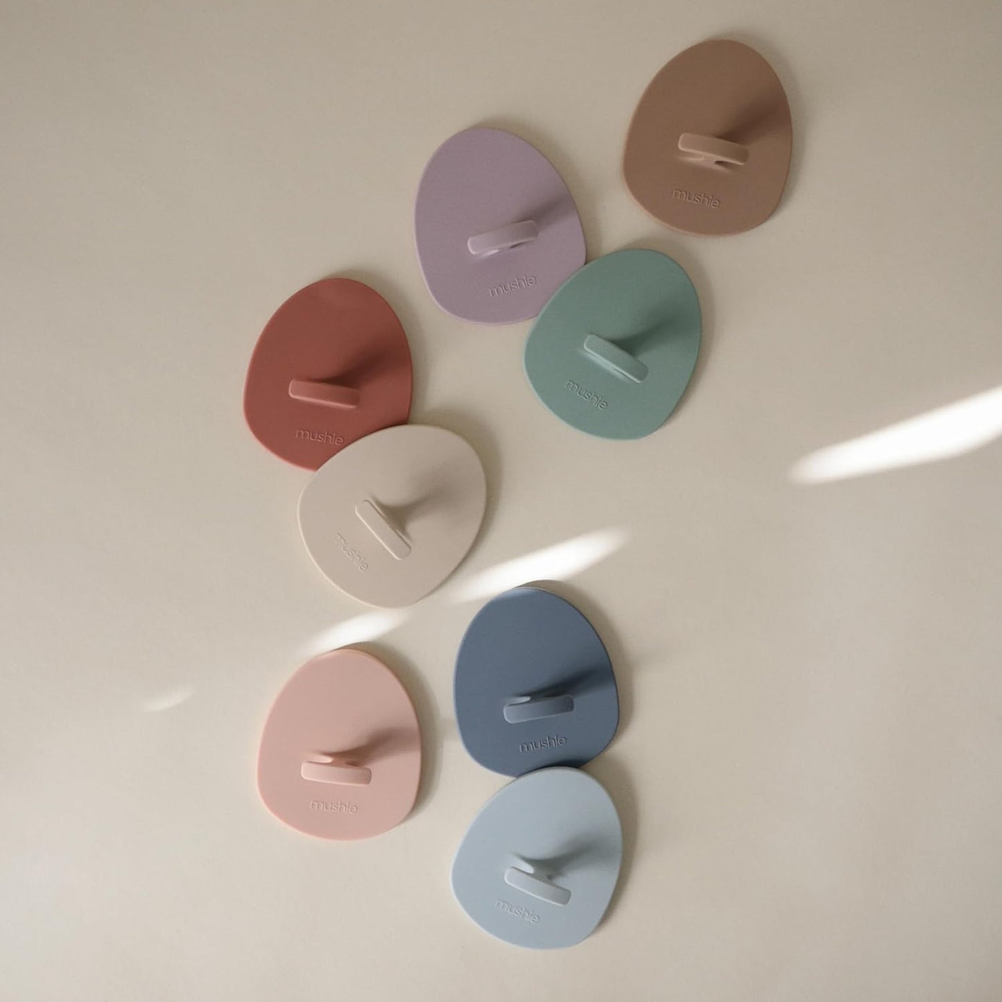 mushie Baby Bath Cradle Cap Brush | Soft Silicone Bristles for Dry Skin, Eczema, & Cradle Cap Treatment | 2-Pack (Rose/Soft Lilac)