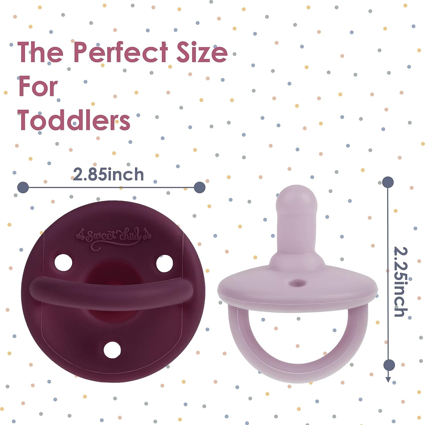 Sweet Child Pacifiers 0-18 Months, Set of 6 Ultra-Light Silicone Binkies with Collapsible Handle & 3 Air Holes for Added Safety, Best Newborn Pacifiers for Baby Boys Or Girls