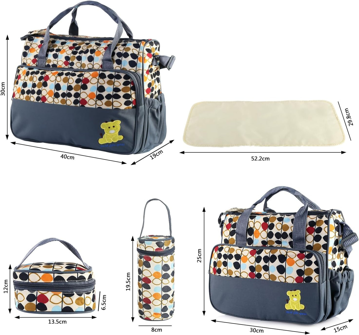 5PCS Baby Diaper Bag Set, Large Baby Doll Diaper Backpack