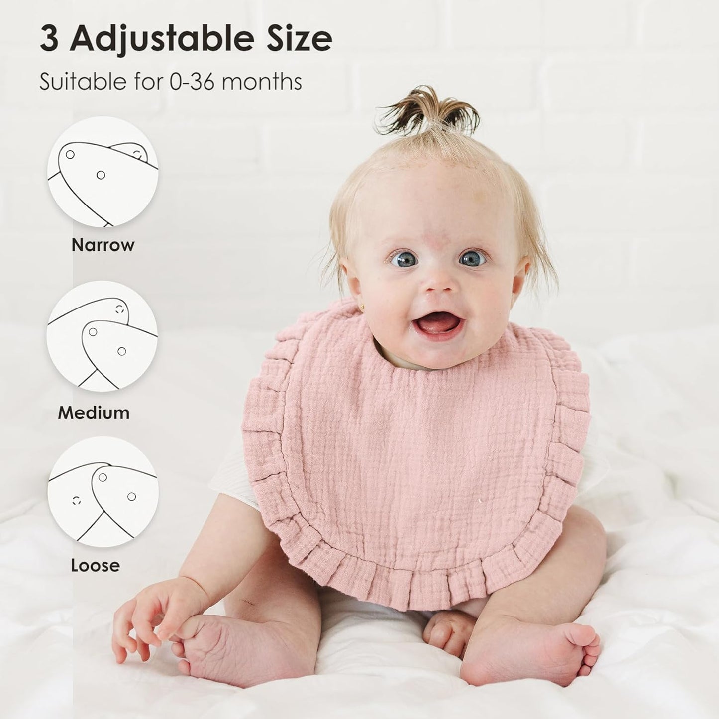 8-Pack Muslin Baby Bandana Drool Bibs for Unisex Girls & Boys – 100% Cotton Bibs, Soft & Absorbent Teething and Drooling Essentials for Newborns