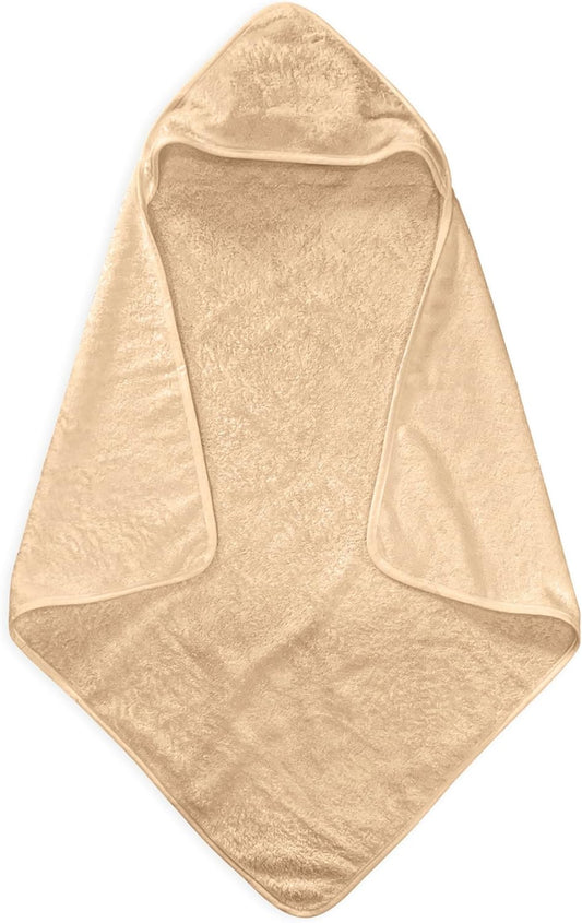 Pine & Palm Home Hooded Baby Towel – Turkish Cotton & Rayon from Bamboo, Soft & Absorbent, Quick-Dry | Neutral Newborn & Toddler Bath Towel | Gift-Ready Bag (Wheat)