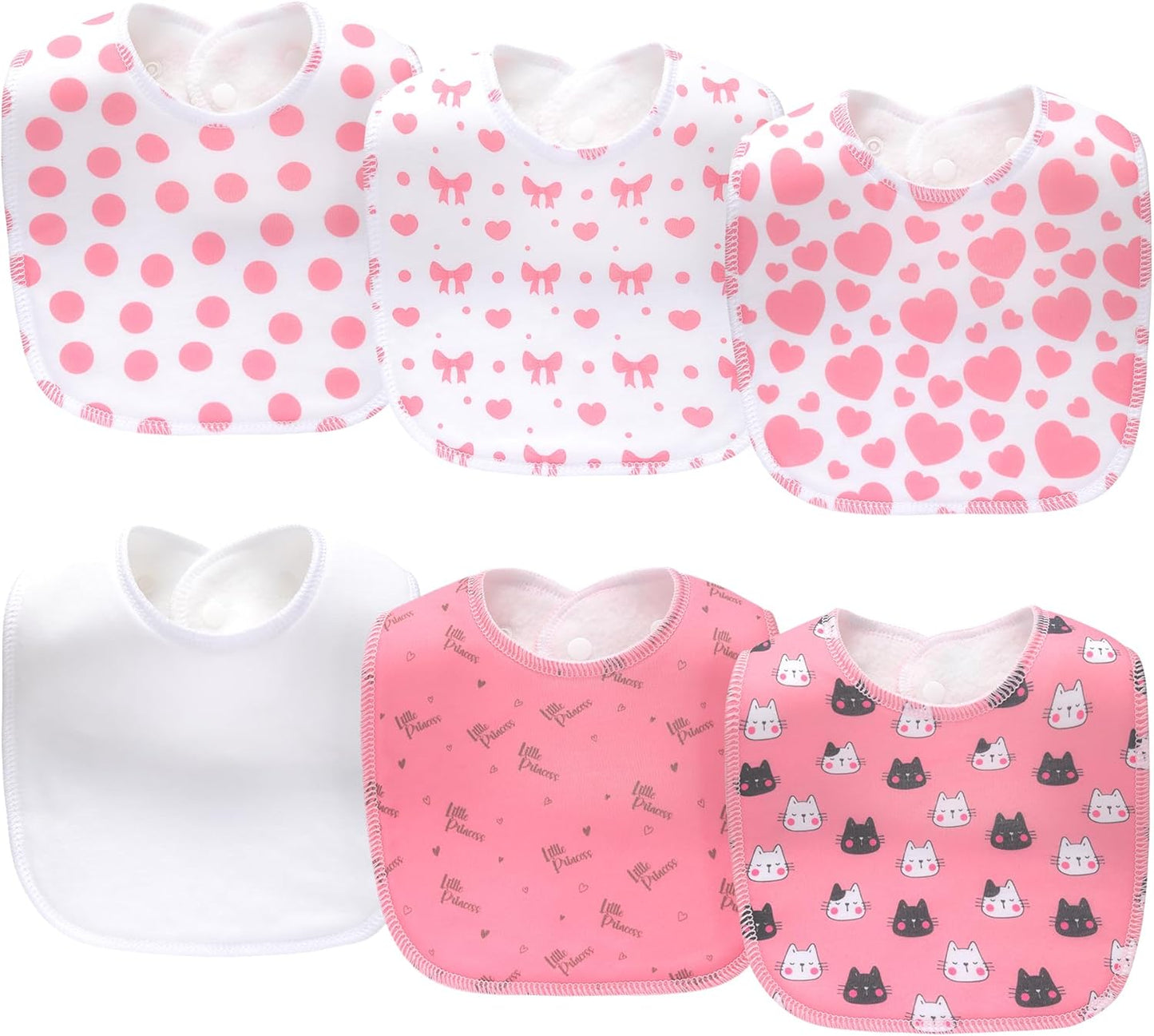 8 Pack Baby Bibs Unisex Adjustable with Snaps Ultra Soft Absorbent Drooling Teething for Boys and Girls