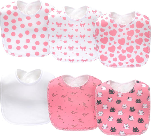 8 Pack Baby Bibs Unisex Adjustable with Snaps Ultra Soft Absorbent Drooling Teething for Boys and Girls