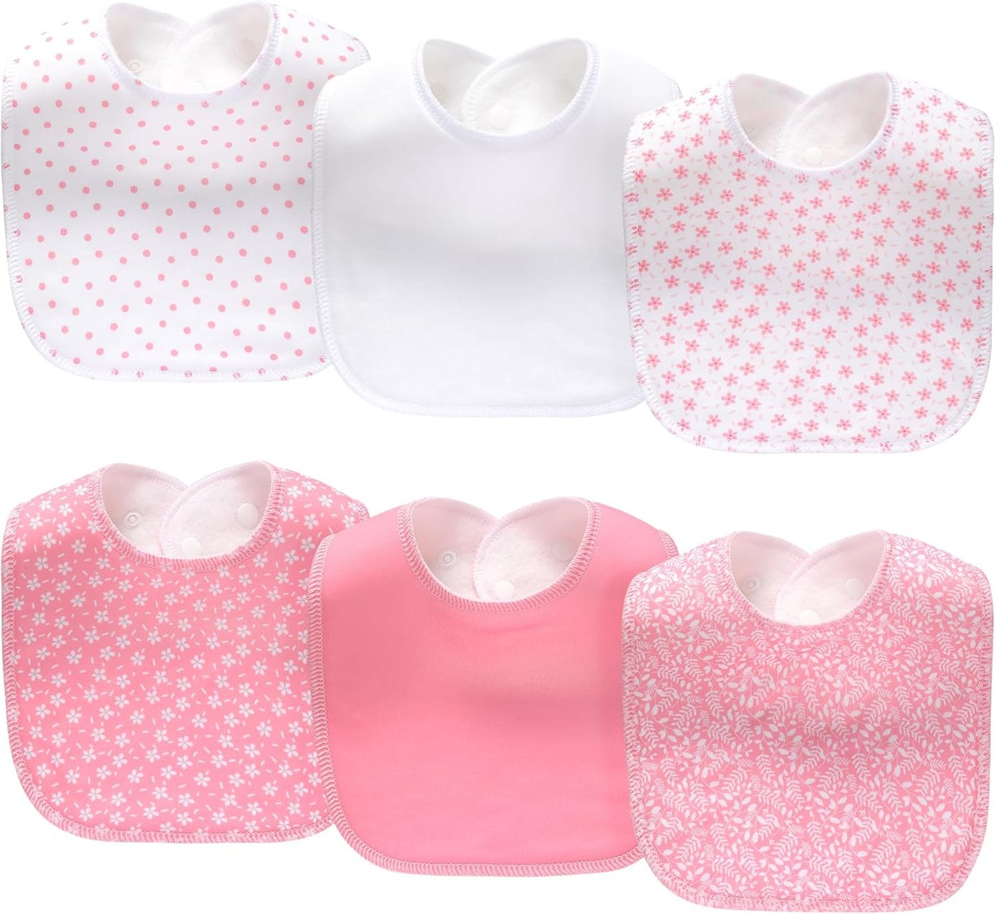 8 Pack Baby Bibs Unisex Adjustable with Snaps Ultra Soft Absorbent Drooling Teething for Boys and Girls