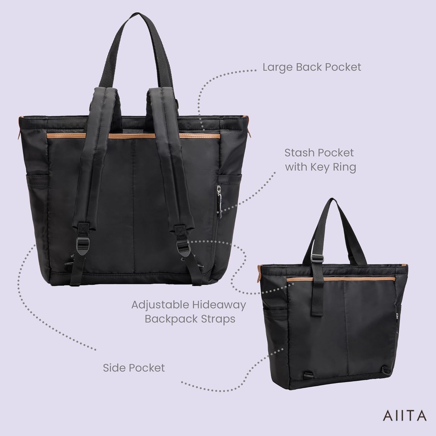 Diaper Bag Tote,Baby Diaper Bags,Convertible Diaper Bag Backpack,Crossbody Tote Bag for Women,Stylish Shoulder Bag with Changing Pad,Baby Registry, Work Tote,Travel Gym Bag,Black