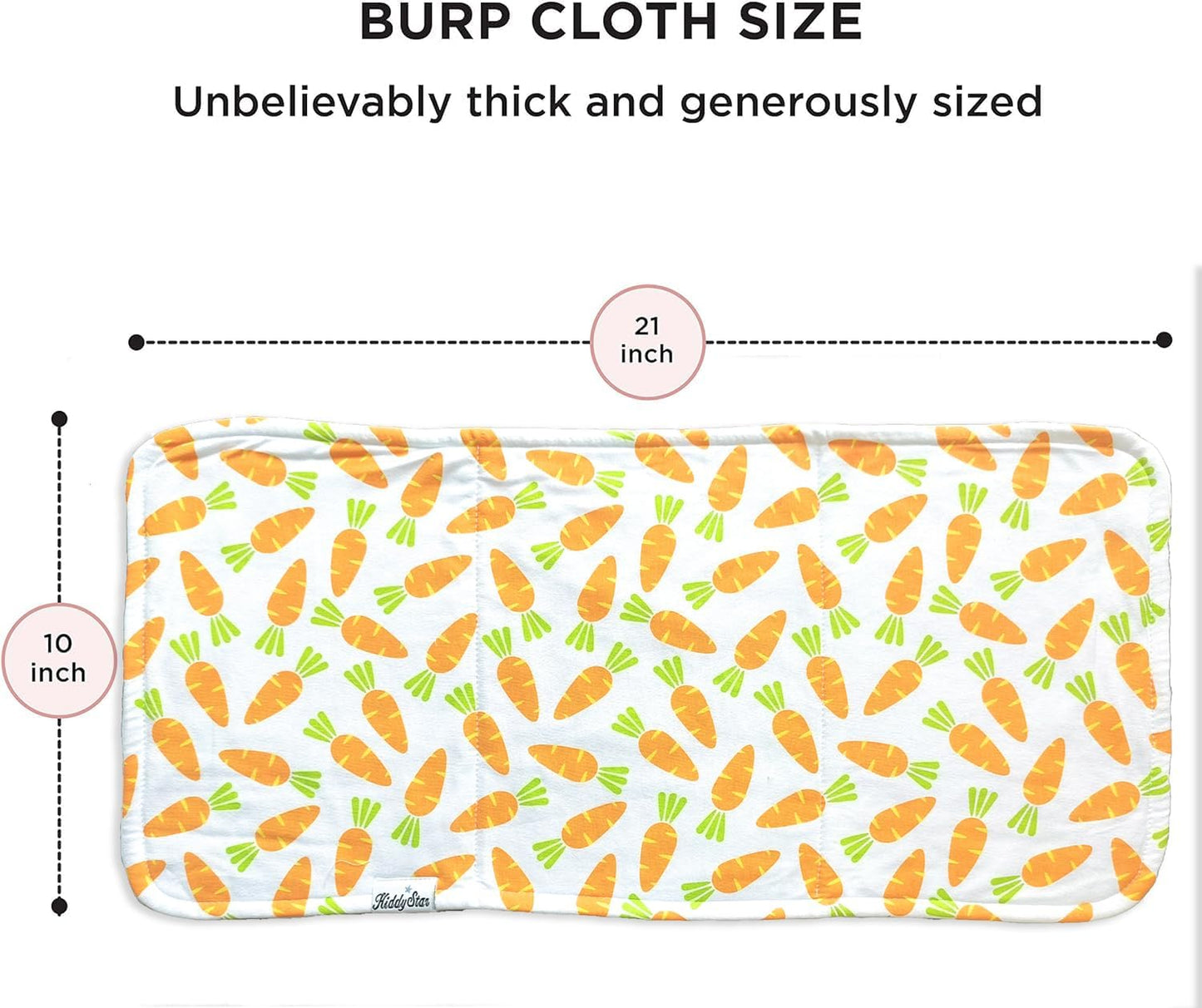 5-Pack Organic Cotton Burp Cloths – Large, Ultra-Soft 3-Layer Towels for Burping, Shoulder & Hand Use, Highly Absorbent