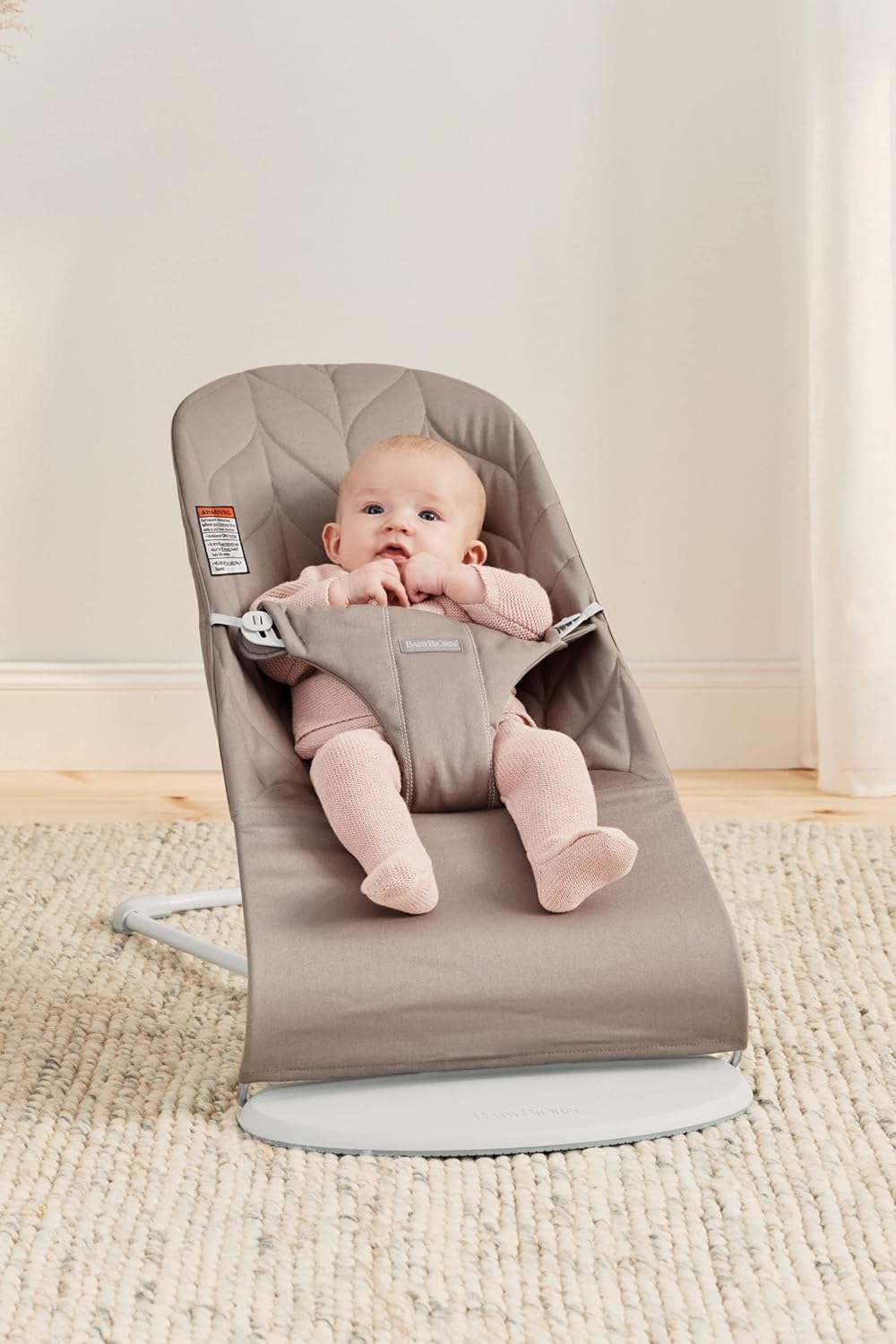 BabyBjörn Bouncer Bliss, Cotton Petal Quilt, Sand Gray