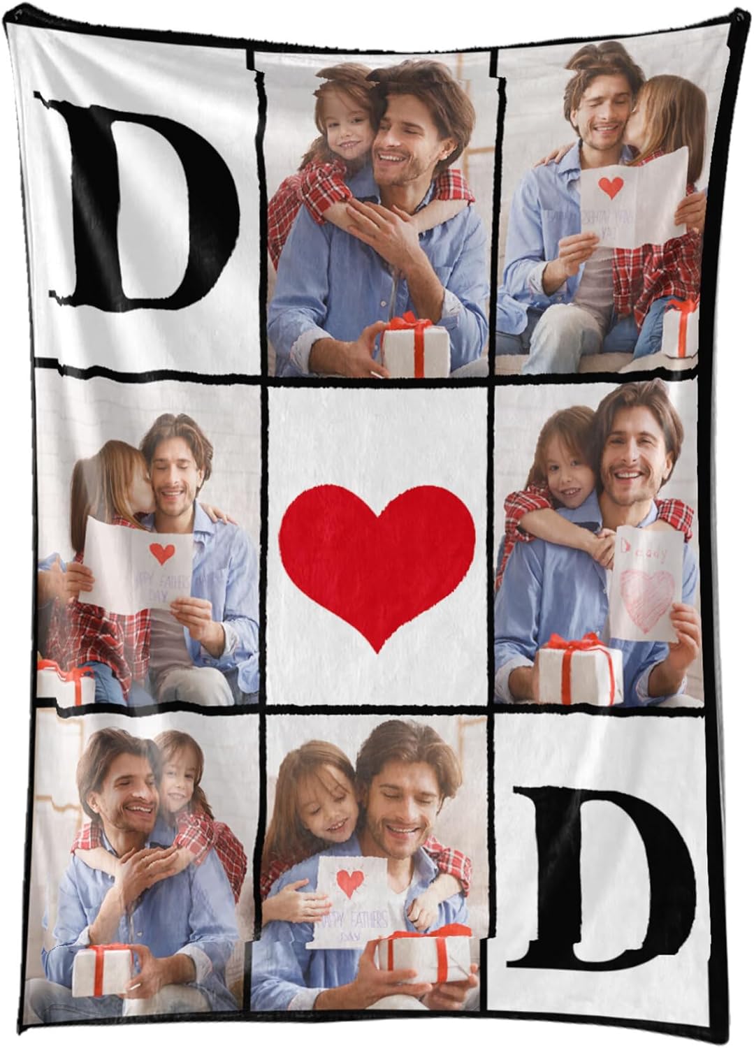 Gifts for Dad Custom Blankets with Photos Personalized Photo Blankets with Picture for Dad, Customized Throws Blanket Gifts for Fathers Day Birthday