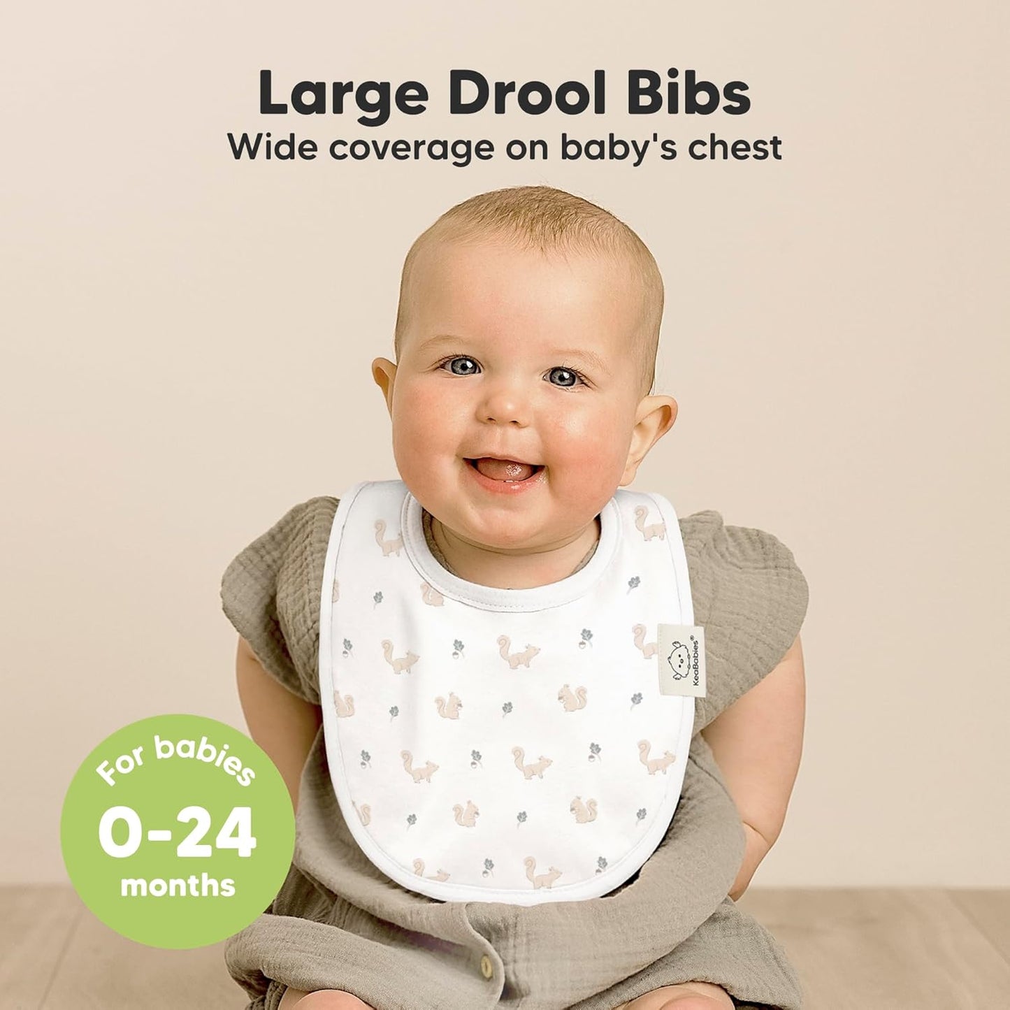 8-Pack Organic Baby Bibs for Boys, Girls - Soft Cotton Drooling and Teething Bibs for Baby Girl & Boy, Extra Absorbent, Easy To Clean & Put On for Toddler, Newborn, Infant 0-24 Months (Prairie)