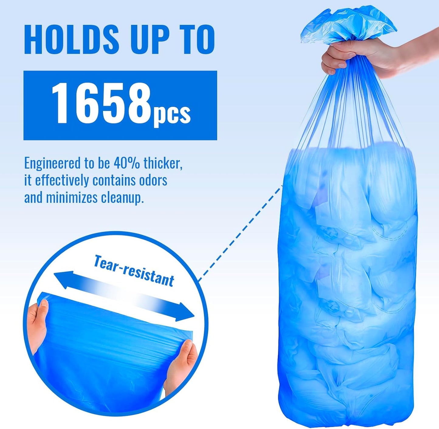 Diaper Pail Refill Bags, 3 Rolls Extra Thick, Leak-Proof&Odor Blocking, For Diaper Pails, Strollers&Travel, Eco-Friendly Baby Essentials, Hold up to 1658 Diapers, Ideal Gift for New Parents