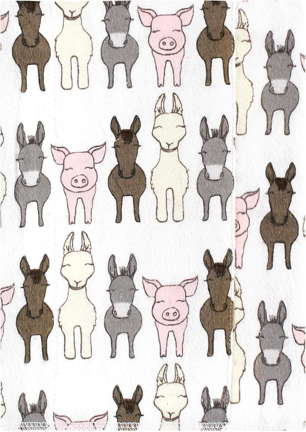 Luvable Friends Hudson Baby Flannel Burp Cloths 4pk, Barn Pals Pink