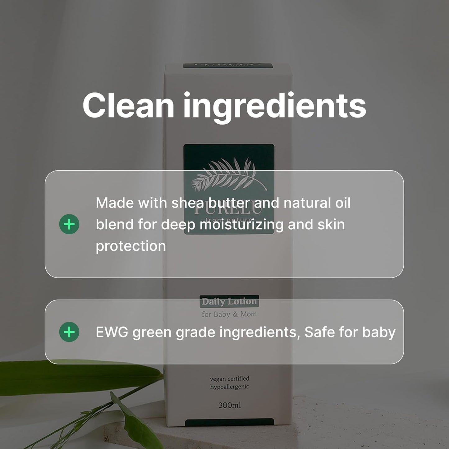 PURELU Baby Lotion For Newborn, Toddler Lotion, Vegan Body Lotion For Sensitive Skin, Baby Skin Care, Hypoallergenic Fragrance Free (10.14 Fl Oz / 300ml)