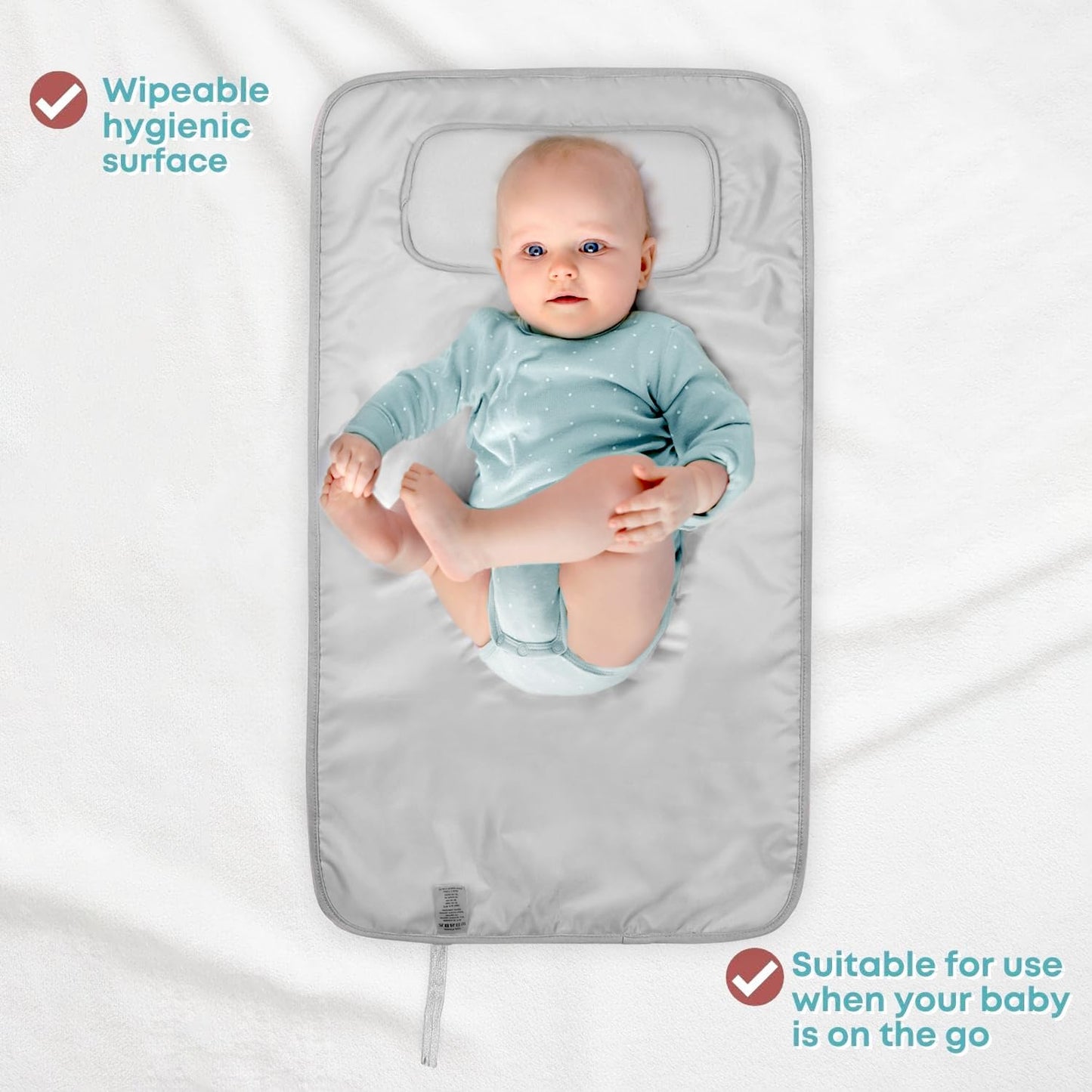 Hamur Home Portable Changing Pad – Waterproof, Washable & Easy Wipe Clean, Foldable Travel Baby Changing Mat for Diaper Bag, Compact & Lightweight, Must-Have for Newborns (Leaves Pattern)
