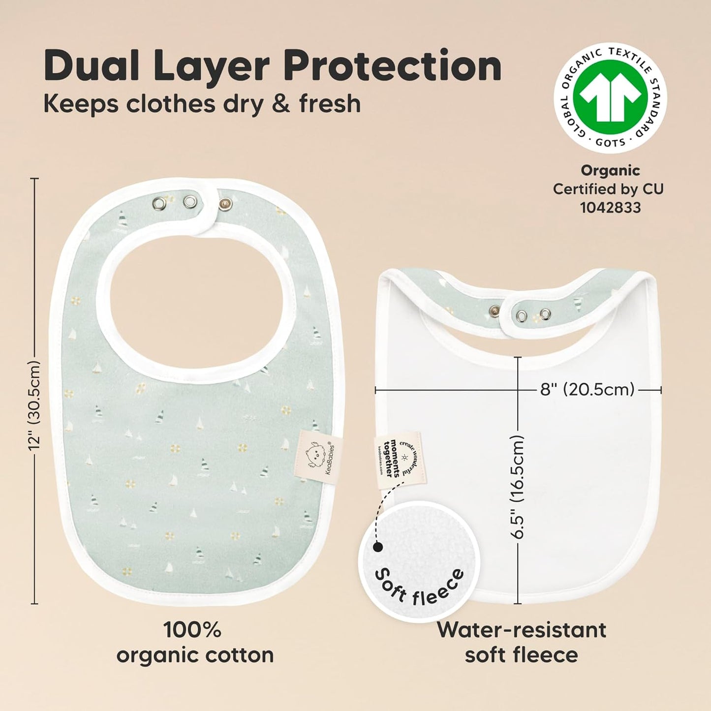 8-Pack Organic Baby Bibs for Boys, Girls - Soft Cotton Drooling and Teething Bibs for Baby Girl & Boy, Extra Absorbent, Easy To Clean & Put On for Toddler, Newborn, Infant 0-24 Months (Vessels)