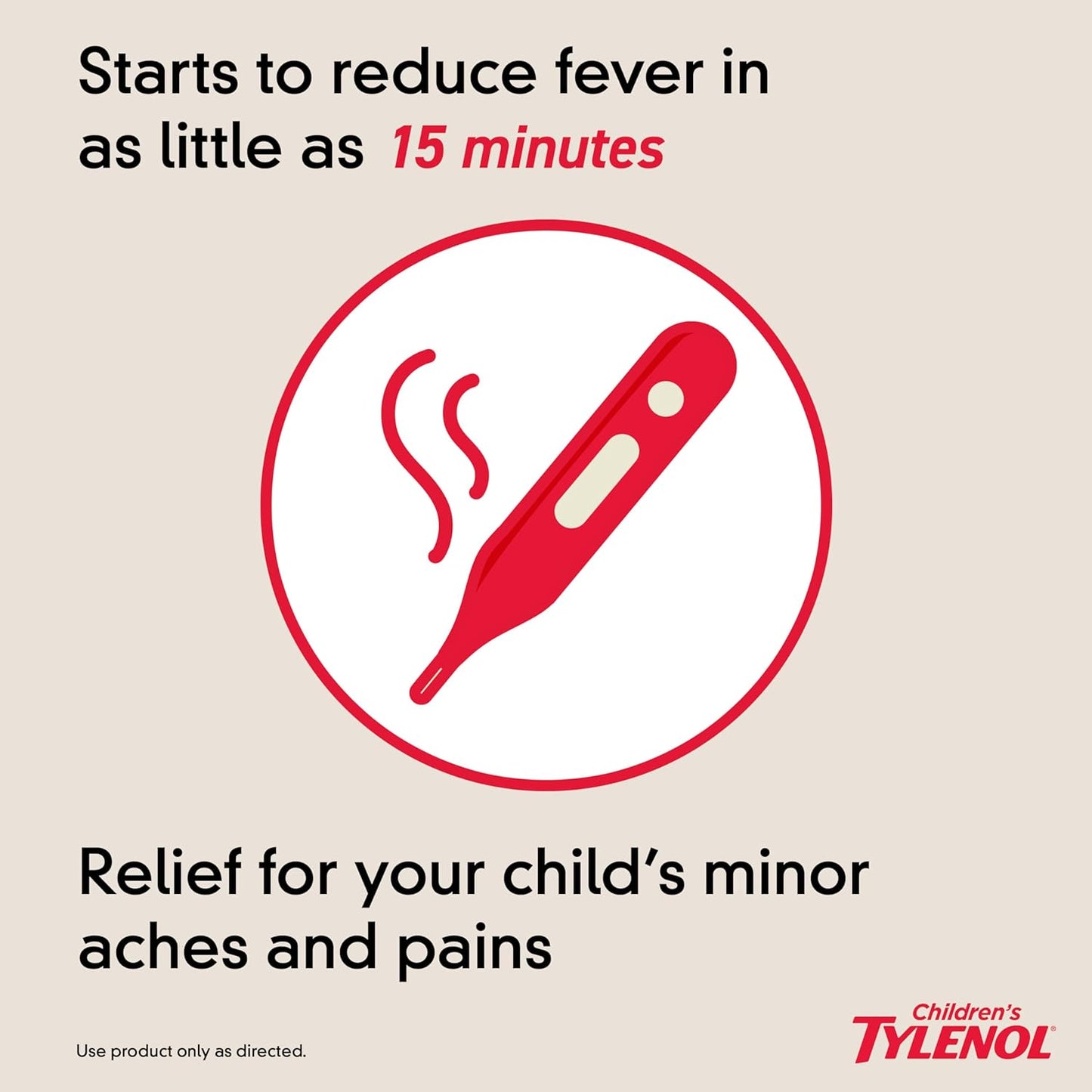 Children's Tylenol Liquid Pain Relief & Fever Medicine, Oral Suspension, Dye-Free, Acetaminophen, No Aspirin, No Ibuprofen, No High Fructose Corn Syrup; Cherry Flavor, 8 fl. oz.; Pack of 1