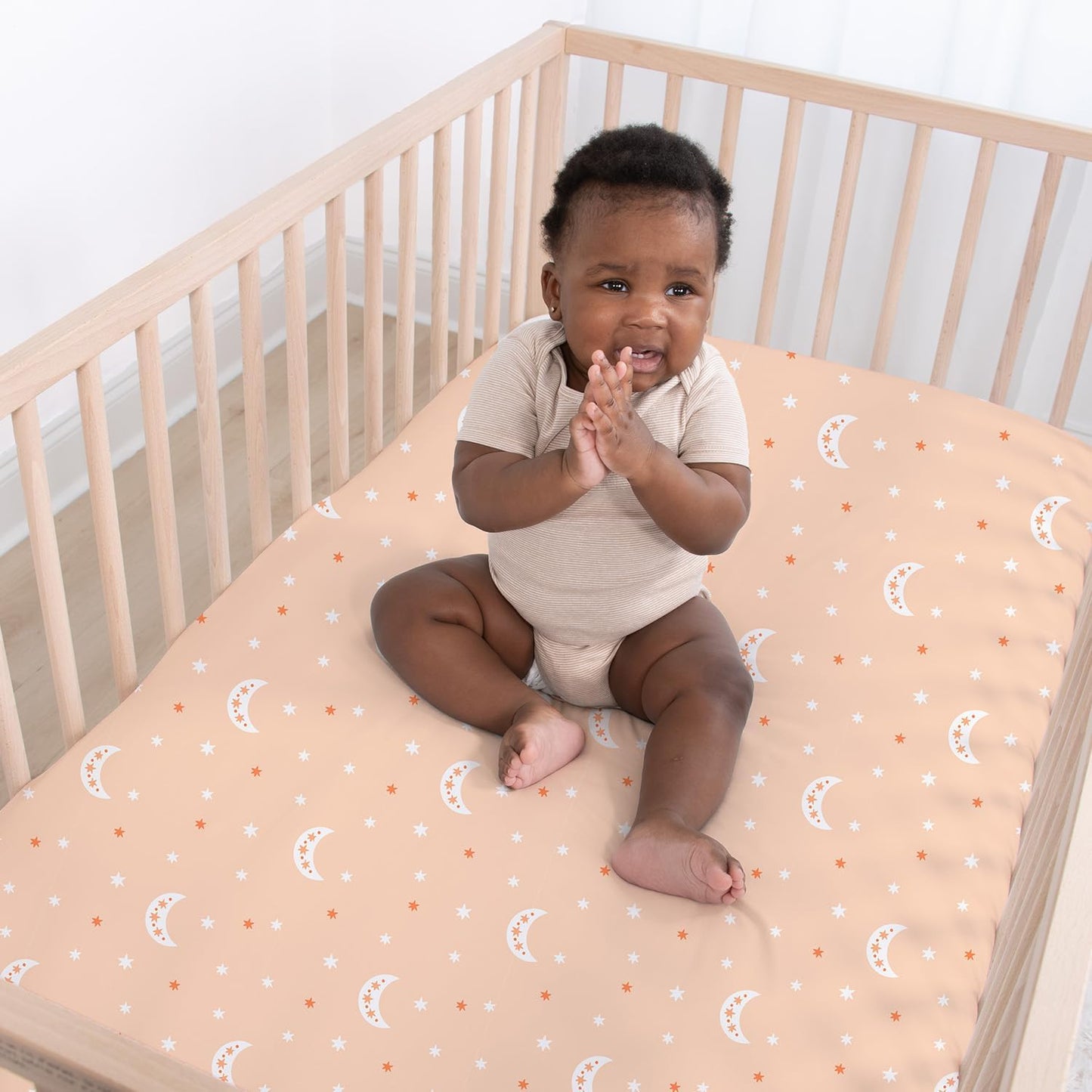The Peanutshell 4-Pack Fitted Crib Sheet Set - Super Soft & Breathable Baby Girl or Boy Crib Sheets, Nursery Decor, Fit for Standard Mattress Cover- Boho