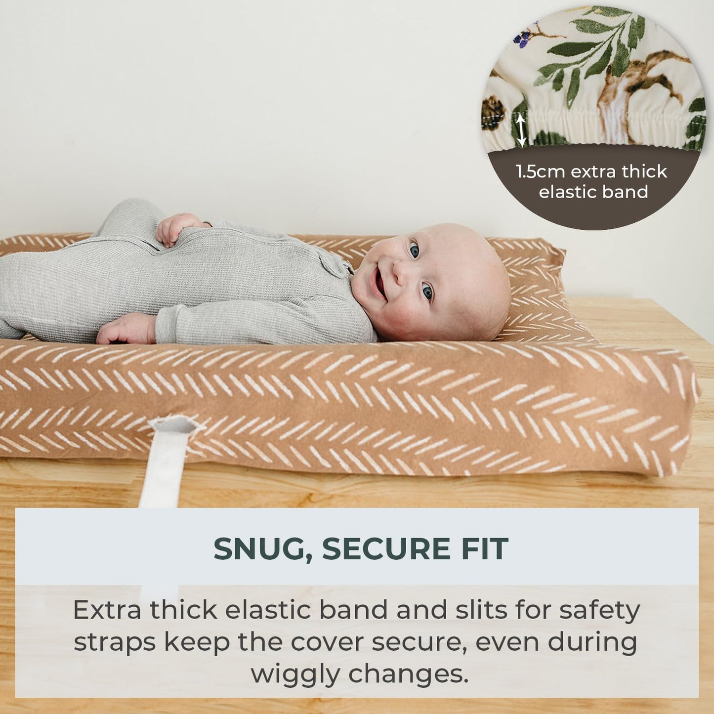 Pobibaby - 2 Pack Premium Changing Pad Cover - Ultra-Soft Cotton Blend, Stylish Woodland Pattern, Safe and Snug for Baby (Wildlife)