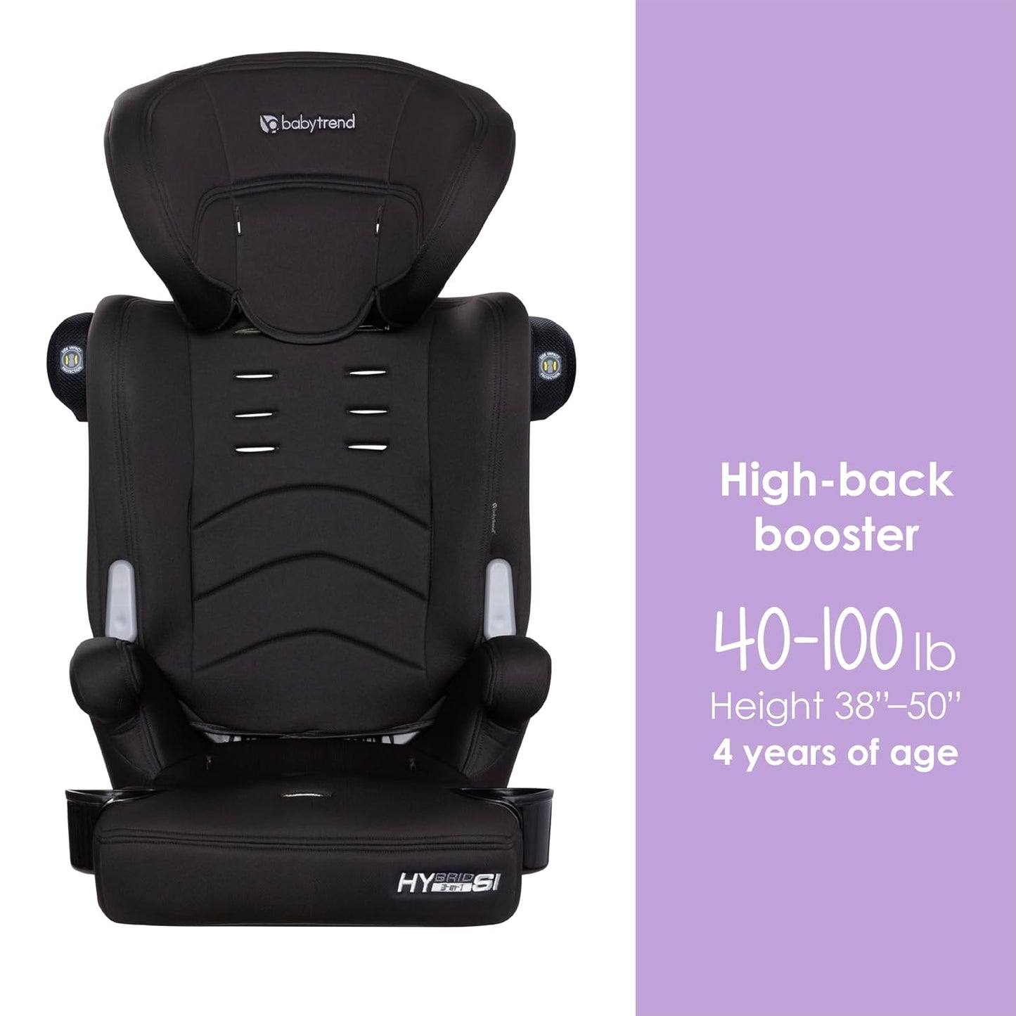 Baby Trend Hybrid SI 3-in-1 Combination Booster Car Seat with Side Impact Protection, Hoboken Black