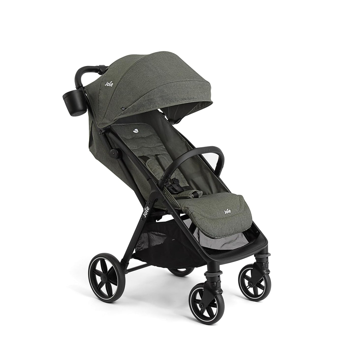 Joie Nutmeg and Rue Travel System – Travel Friendly Compact Stroller with Automatic Fold, Lightweight Car Seat & Anti-Rebound Base (Evergreen)