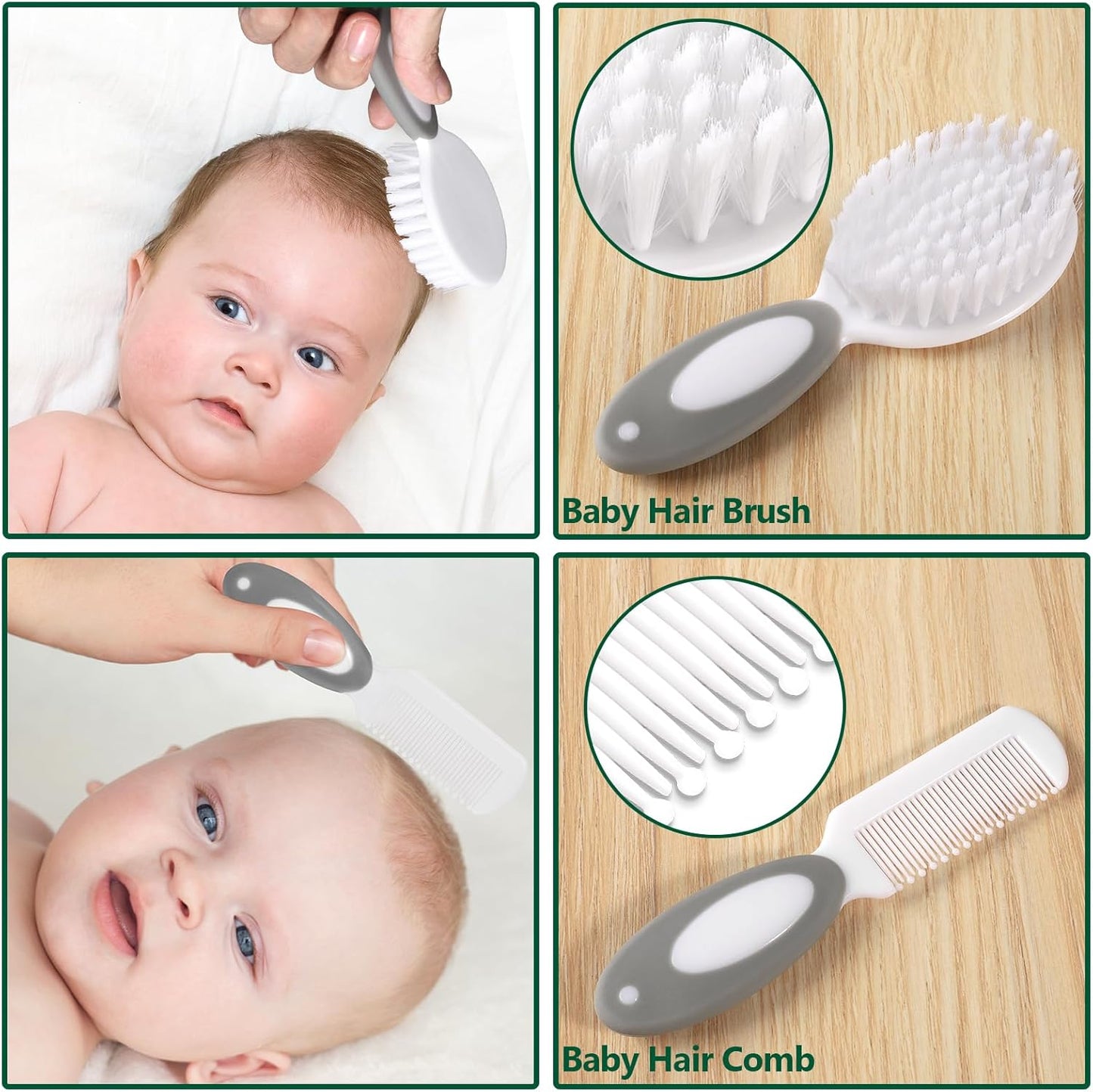 Baby Healthcare and Grooming Kit for Newborn Kids, 31PCS Upgraded Safety Baby Care Kit, Newborn Nursery Health Care Set, Baby Care Products （Grey White)
