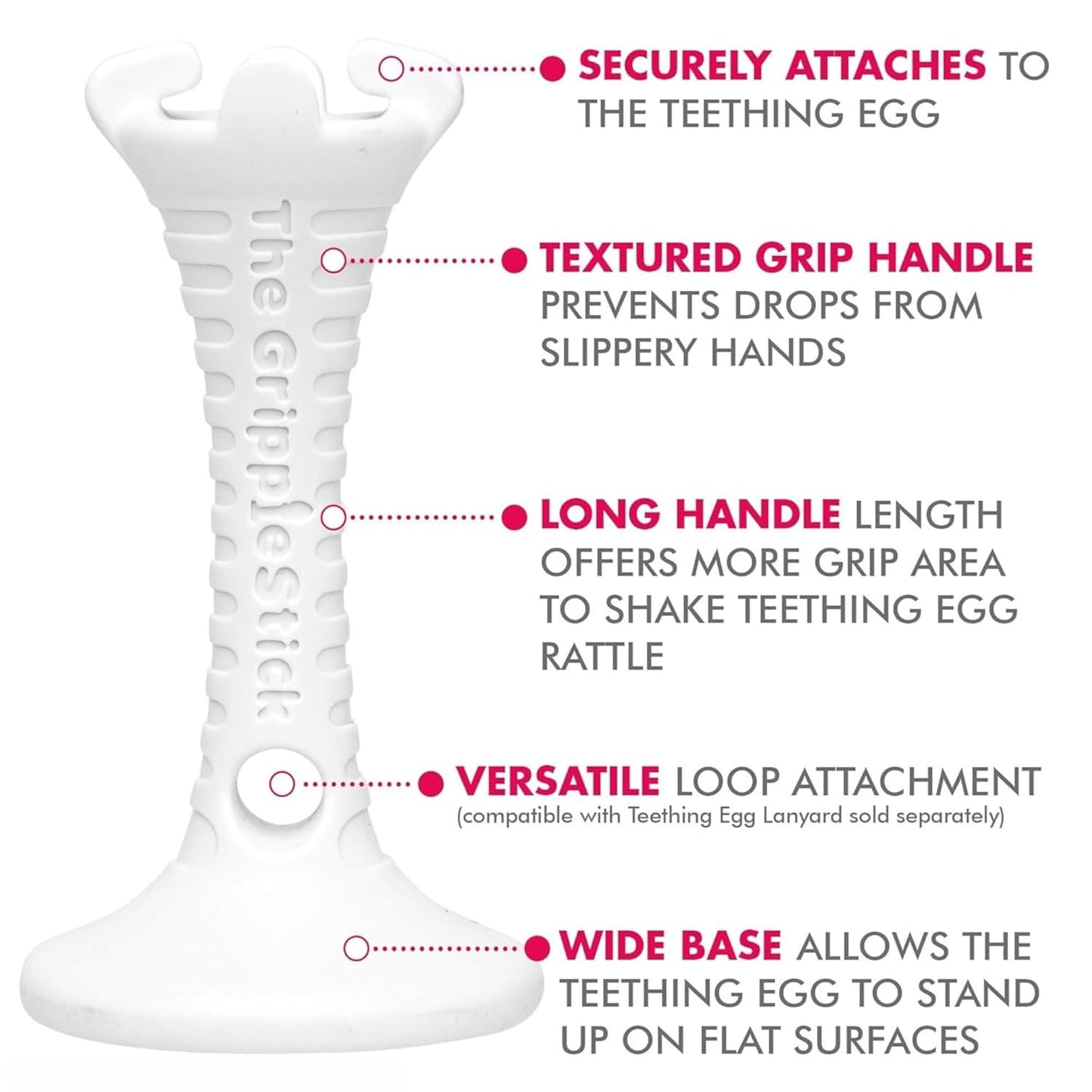 The Teething Egg and Grippie Stick - Baby Development Teething Toys 3, 4, 6, 12 Up to 18 Months Old Boy or Girl, Sensory Toys, A Baby Registry Must Have Teether, Mint