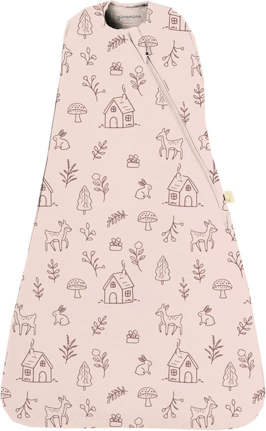 GUNAMUNA Swaddle Wrap for Newborns – Arms In or Out, Easy Diaper Changes with WONDERZiP, Soft Sleep Sack, 2.5 TOG