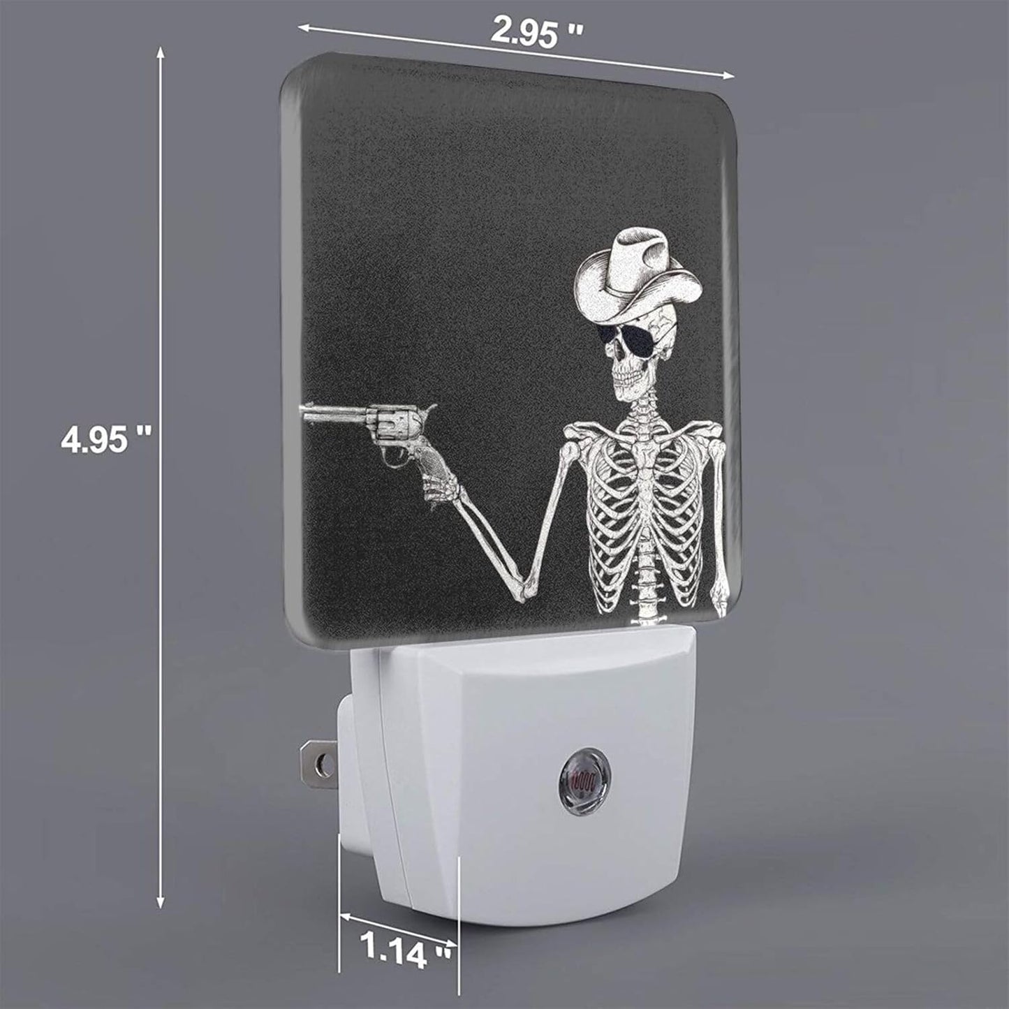 Led Night Light, Funny Gothic Skull Cowboy Decorative Plug in Nightlights,with Smart Auto Dusk to Dawn Night Light for Bedroom, Kitchen, Nursery, Bathroom