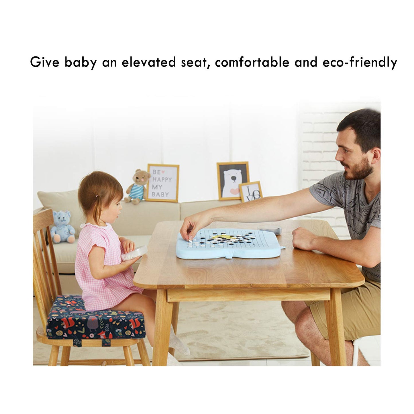 Zicac Portable High Chair Increasing Seat Cushion for Travel Dining Seat Pad for Toddler Kids Baby Infant Washable Thick Chair Seat Pads (Forest Green)