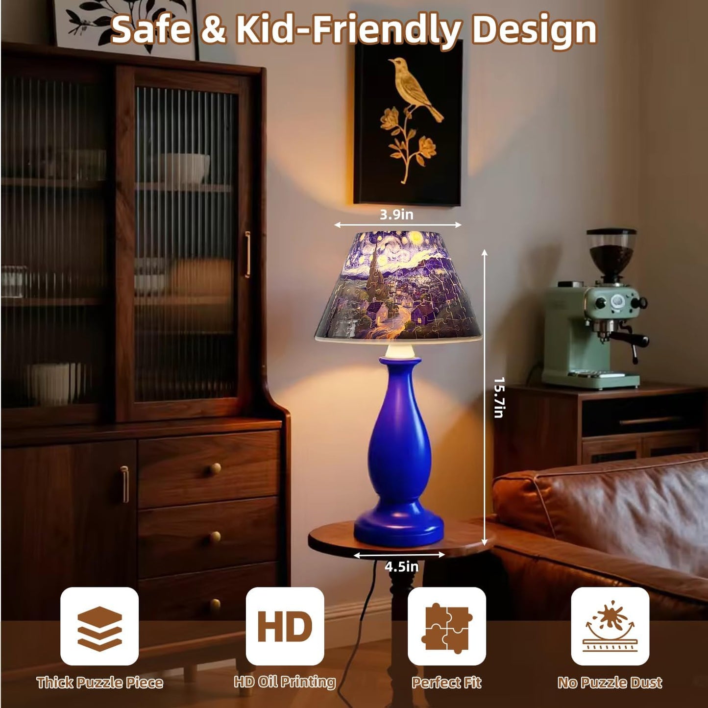 3d Puzzle Night Light, 3d Puzzle for Adults & Kids, 124 PCS 3D Puzzles for Kid Ages 8-13, 3D Jigsaw Puzzles with LED Light for Kids Room, Bedside Table Lamp, Gifts for Kid, Adult, Women, Teen