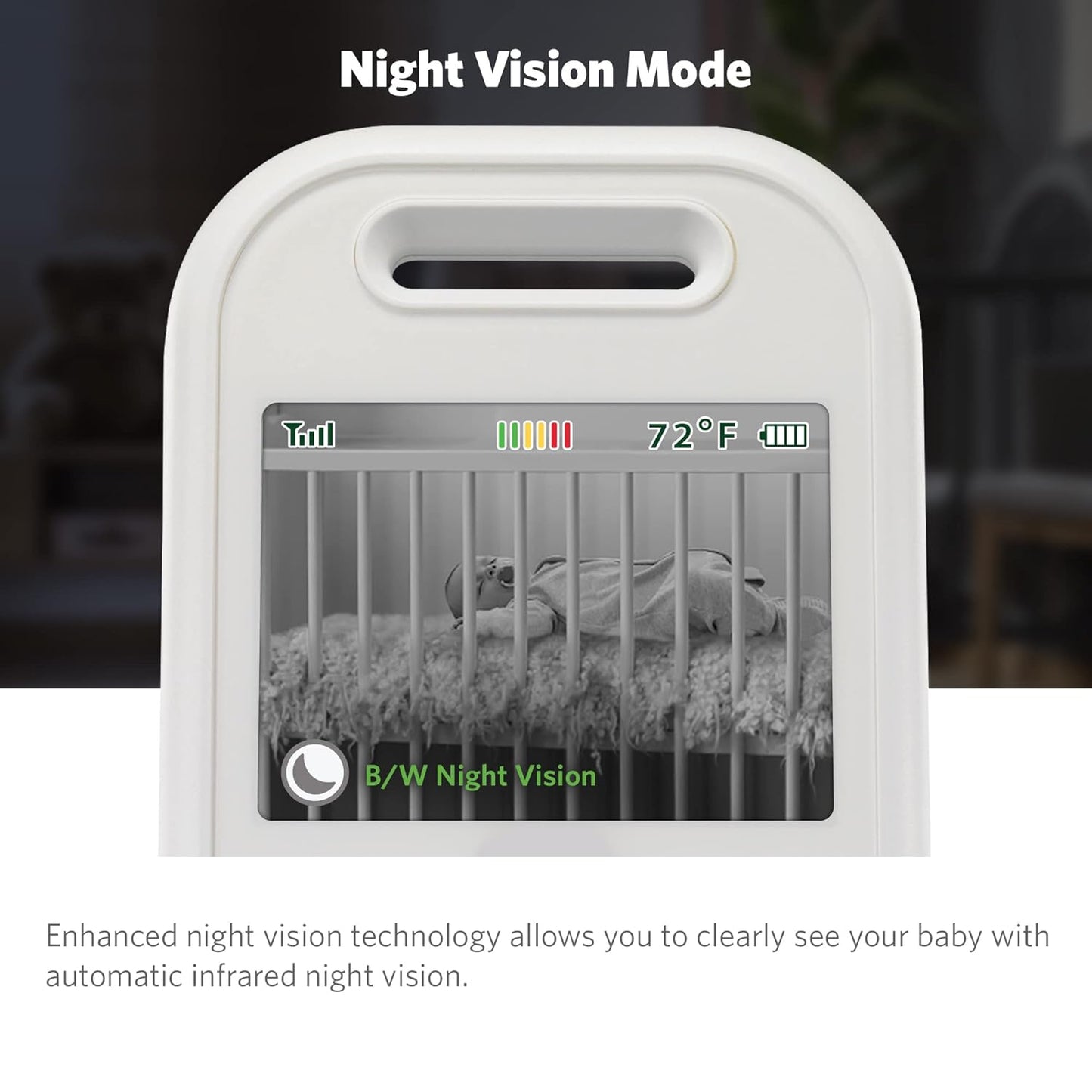 LeapFrog LF2513 Baby Monitor, 2.8" IPS LCD Screen, Pan-Tilt-Zoom, 1000ft Range, Night Vision, Soothing Lullabies, Night Light, 2-Way Audio,Temperature Sensor, Secure Transmission No WiFi