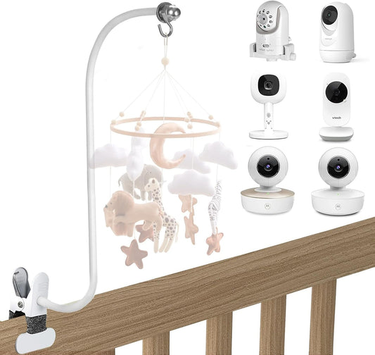 Gooseneck Baby Monitor Mount, 26 Inch Universal Camera Clip for Infant Optics DXR-8/8 Pro, Hellobaby/Momcozy/ANMEATE/Vtech/Motorola and Most Cameras with 1/4'' Screw or Flat Base