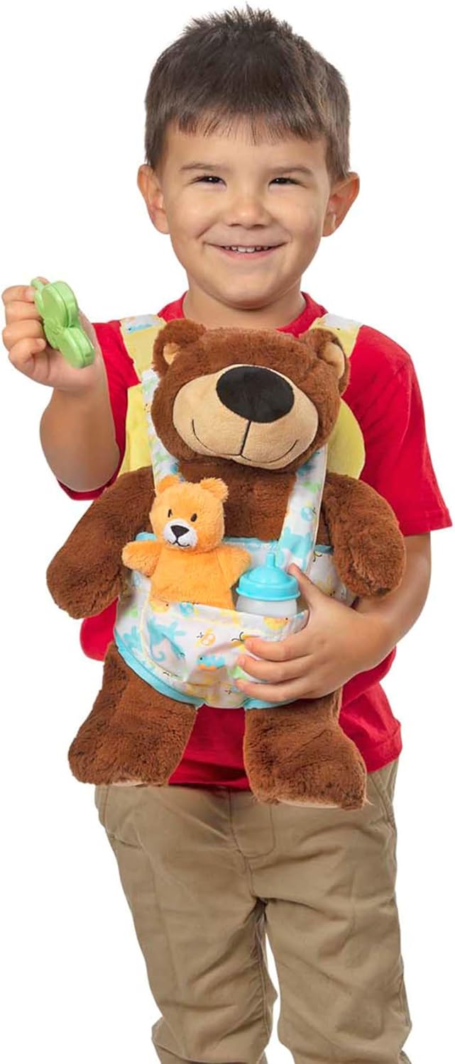 Melissa & Doug Mine to Love Carrier Play Set for Baby Dolls with Toy Bear, Bottle, Rattle, Activity Card