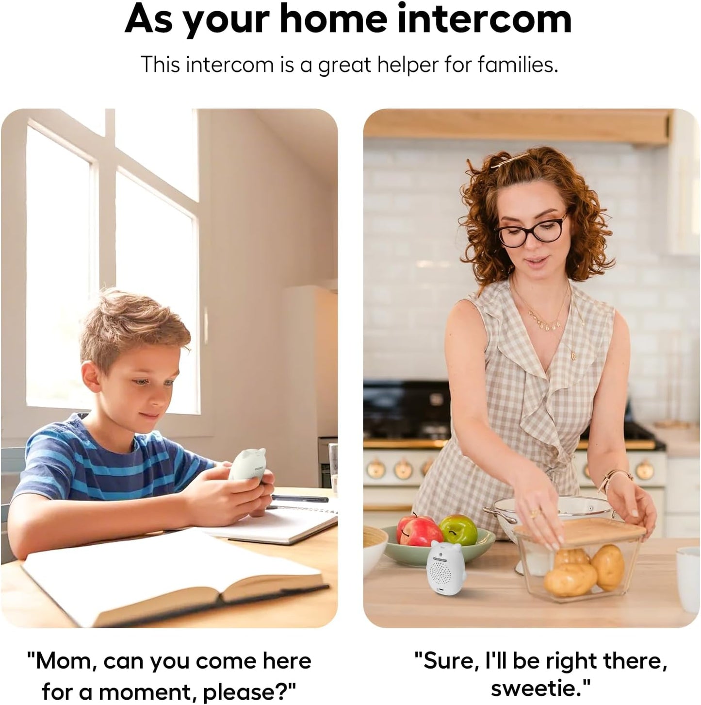 Audio Baby Monitor with Rechargeable Battery, Walkie Talkies for Kids with Two-Way Talk and Clear Sound, 1000 Ft Range, Indoor Outdoor Intercom Toys for Family Games, Outside, Camping, Hiking