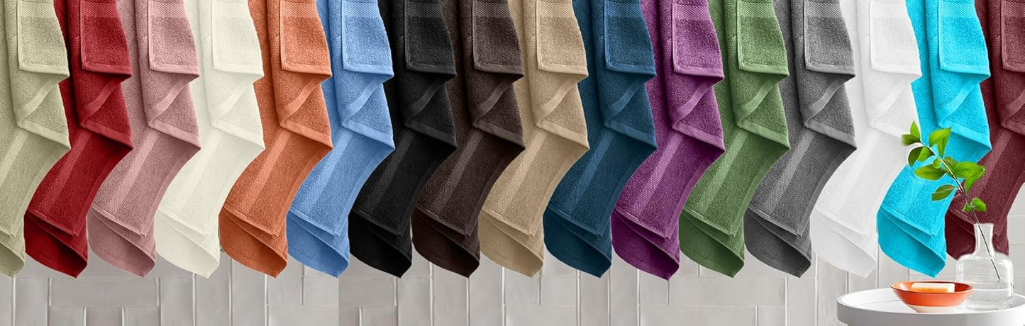 DAN RIVER Bath Towels Set of 4, 27 x 54 Inches, 100% Cotton, Larger & Lighter Weight, Quicker to Dry, Super Soft and Absorbent, Ideal Luxury Bath Towels for Daily Use, Teal