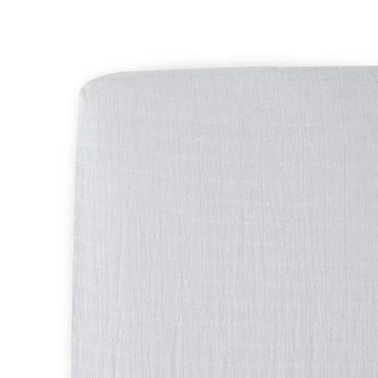 Little Unicorn Premium Crib Sheet | Breathable & Super-Soft Muslin Fabric (White)