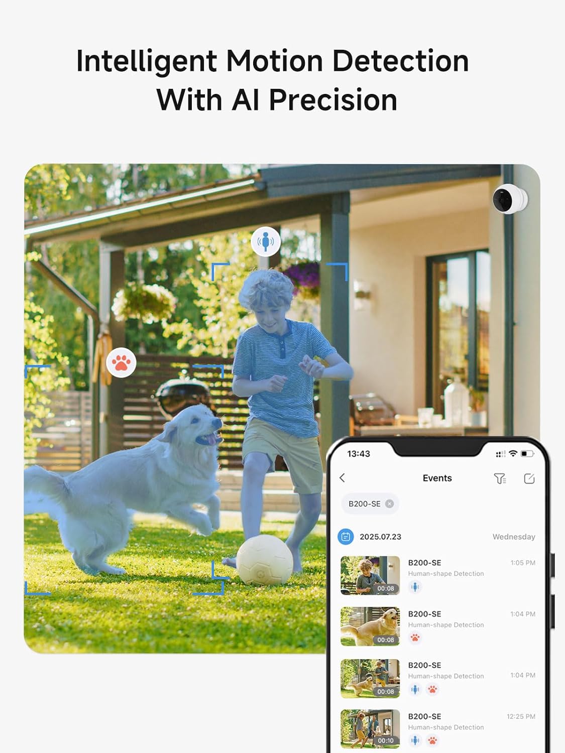 Noorio Wireless Security Cameras for Home Security, Battery-Powered 1080P Indoor/Outdoor Camera Magnetic, AI Detection, Free Local Storage, Color Night Vision, IP66 Weatherproof, 2.4G WiFi Only