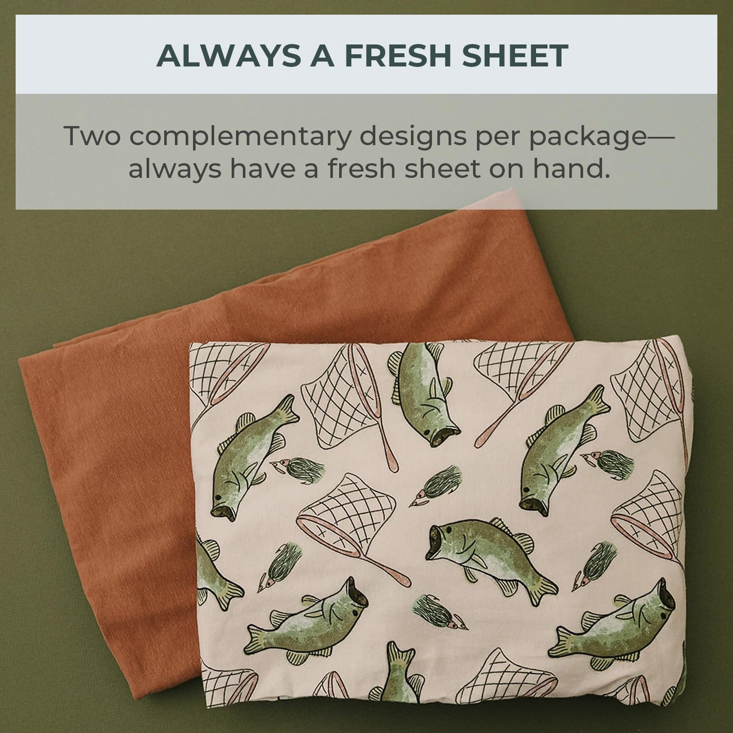 Pobibaby – 2 Pack Crib Sheets for Boys, Premium Fitted Baby Boy Crib Sheets for Standard Crib Mattress – Ultra-Soft Jersey Knit, Safe and Snug, Stylish Design (Gone Fishing)