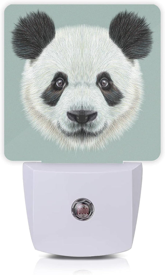 Panda Night Light,Cute Animal Asian Bear Night Lights Plug into Wall with Dusk to Dawn Light Sensors 0.5W Led Night-Lights for Stairway/Hallway/Bedroom St Patrick's Day Décor