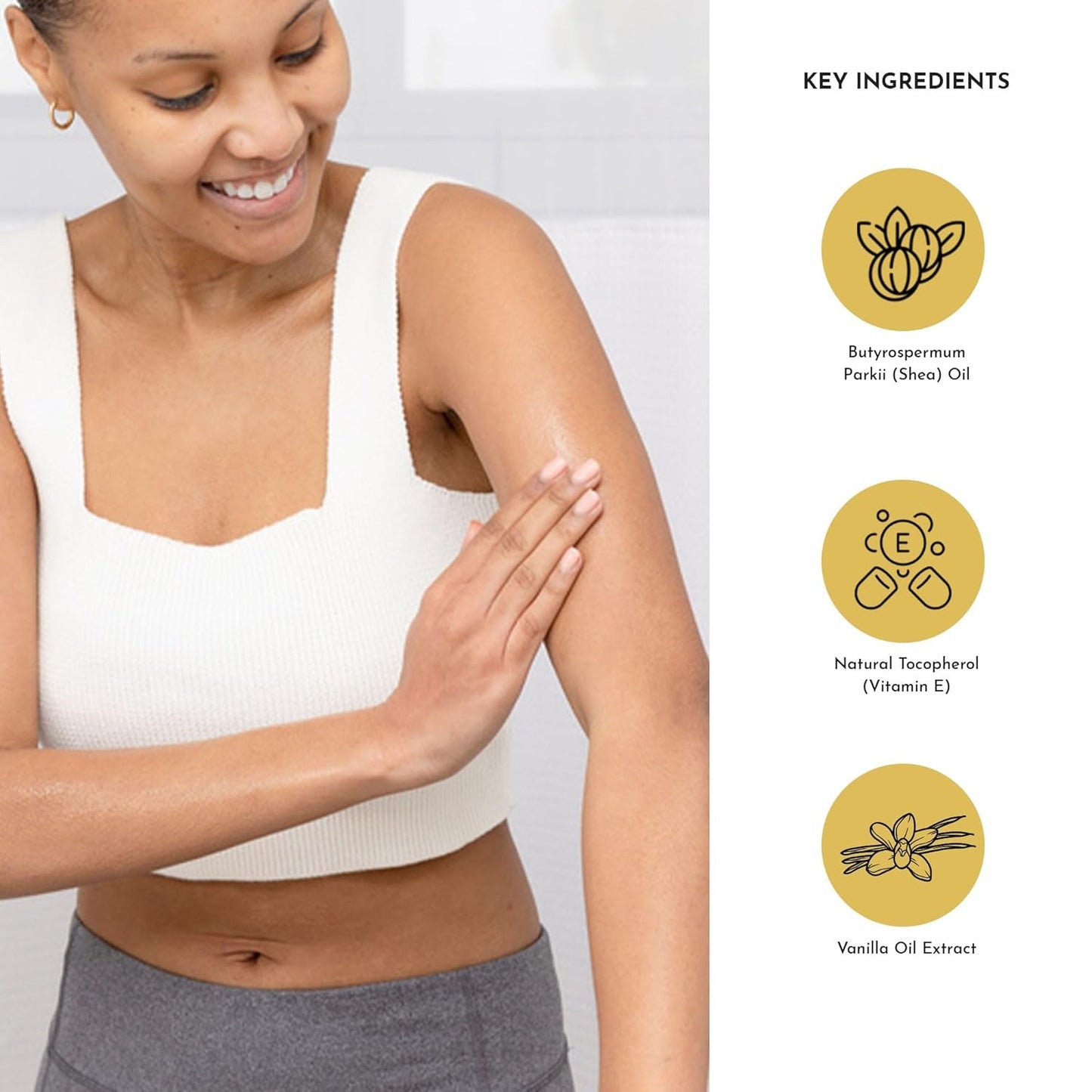 BOLDEN Sweet Vanilla Shea Body Oil with Vitamin E | Stretch Mark Pregnancy Care | 100% Natural Moisture Shea Oil | Lightweight After Shower Body Oil | 3.4 Fl Oz