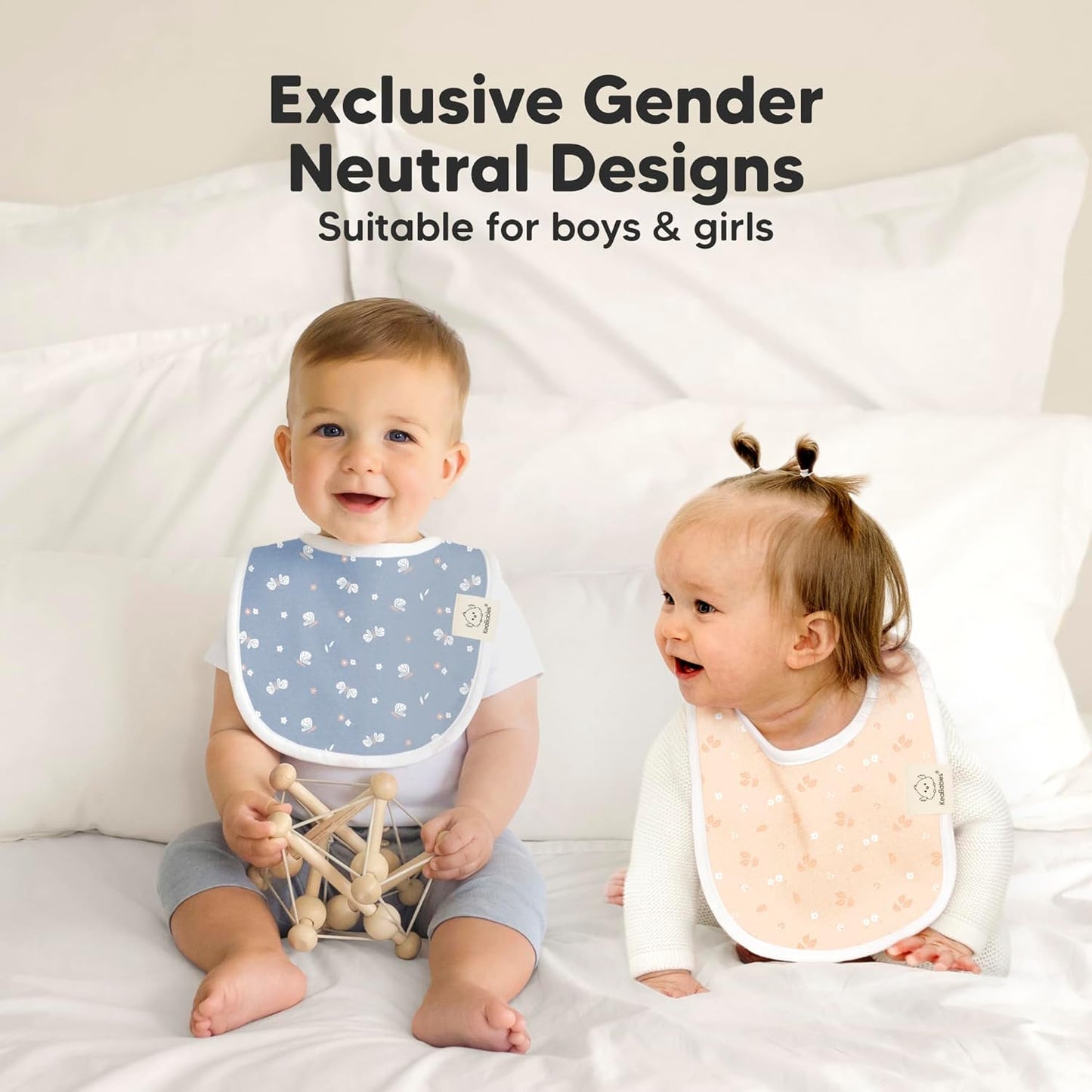 8-Pack Organic Baby Bibs for Boys, Girls - Soft Cotton Drooling and Teething Bibs for Baby Girl & Boy, Extra Absorbent, Easy To Clean & Put On for Toddler, Newborn, Infant 0-24 Months (Fleur)