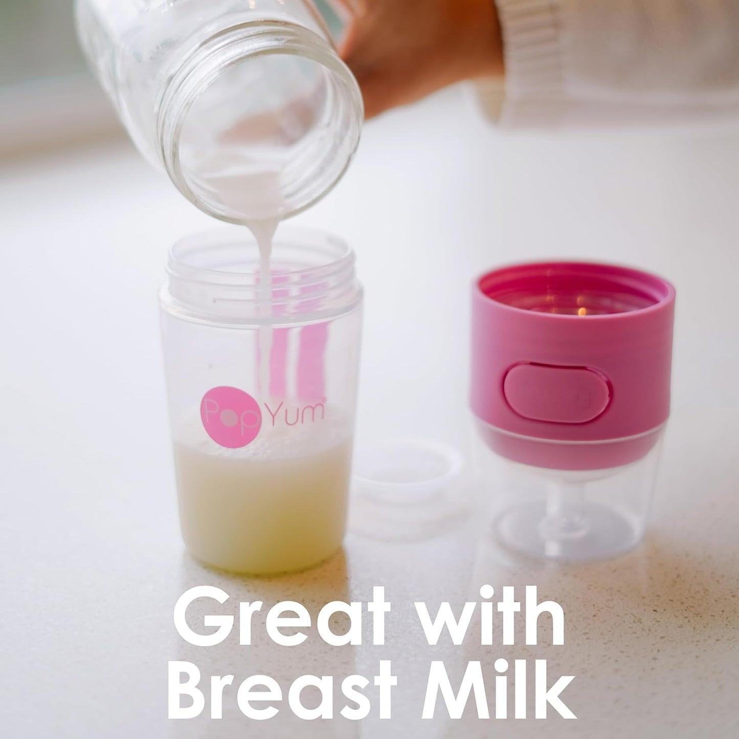 PopYum Orange Formula Making Baby Bottle Starter Set, 4-Pack, 2X 5oz Bottles with #1 Slow Flow Nipples + 2X 9oz Bottles with #2 Medium Flow Nipples