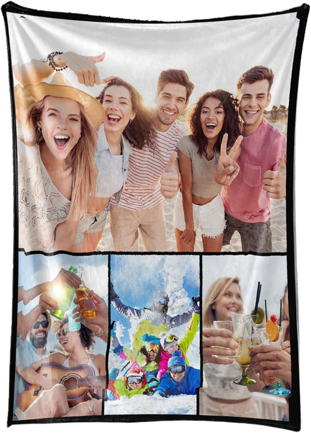 Custom Blanket with Photos Text Personalized Blanket Thows with Picture Customizable Photo Blankets Gifts for Mom Dad Couple Girlfriend Boyfriend Wife Husband, 60 * 80in