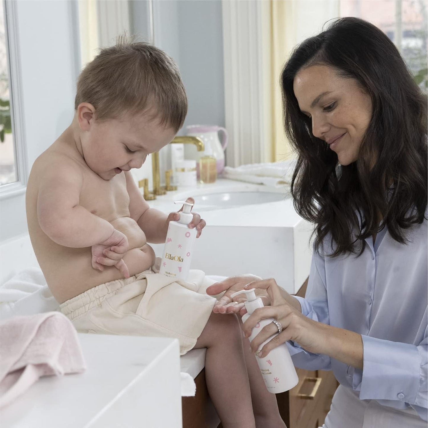 ELLAOLA Soothing Baby Lotion for Dry, Eczema Prone & Sensitive Skin with Jojoba Oil + Squalane - Moisturizing, Nourishing Lotion for Newborns, Babies & Kids, Fragrance Free | 7.8 fl. oz.